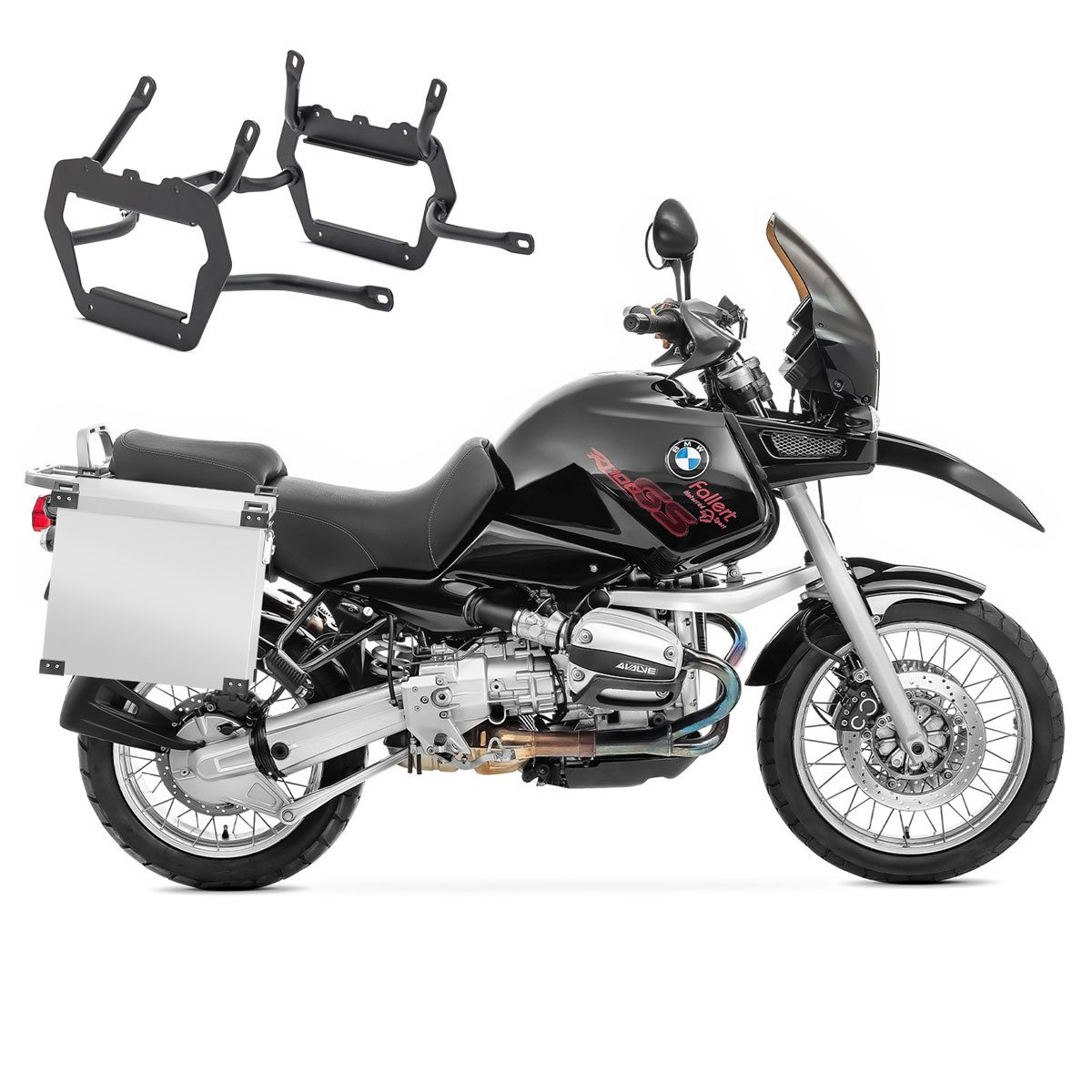 Kofferset Set Alukoffer + Kofferträger passend für BMW R 1100 GS / R 1150 GS / A