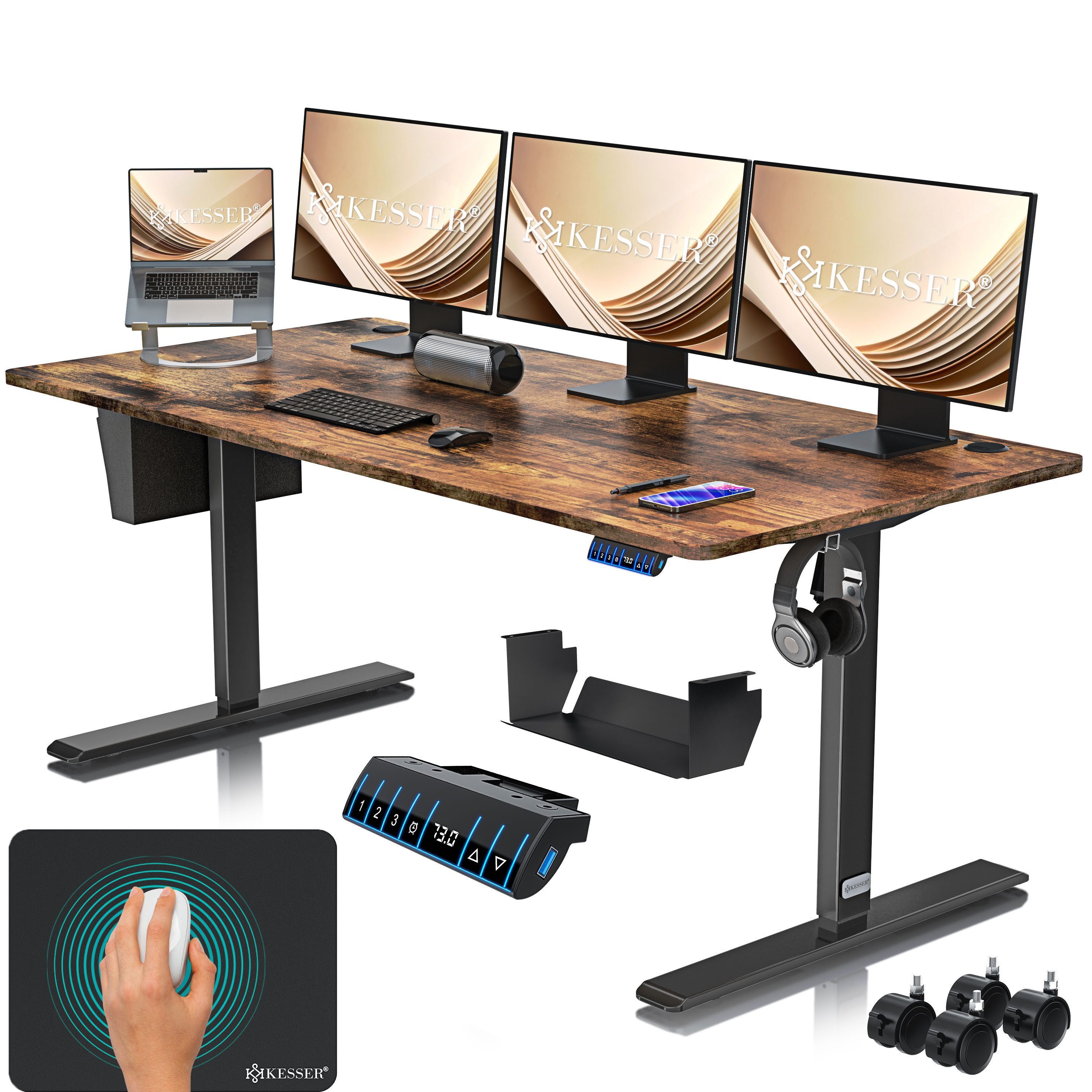 KESSER Schreibtisch, elektrischer & Höhenverstellbarer Computertisch für Home & Office