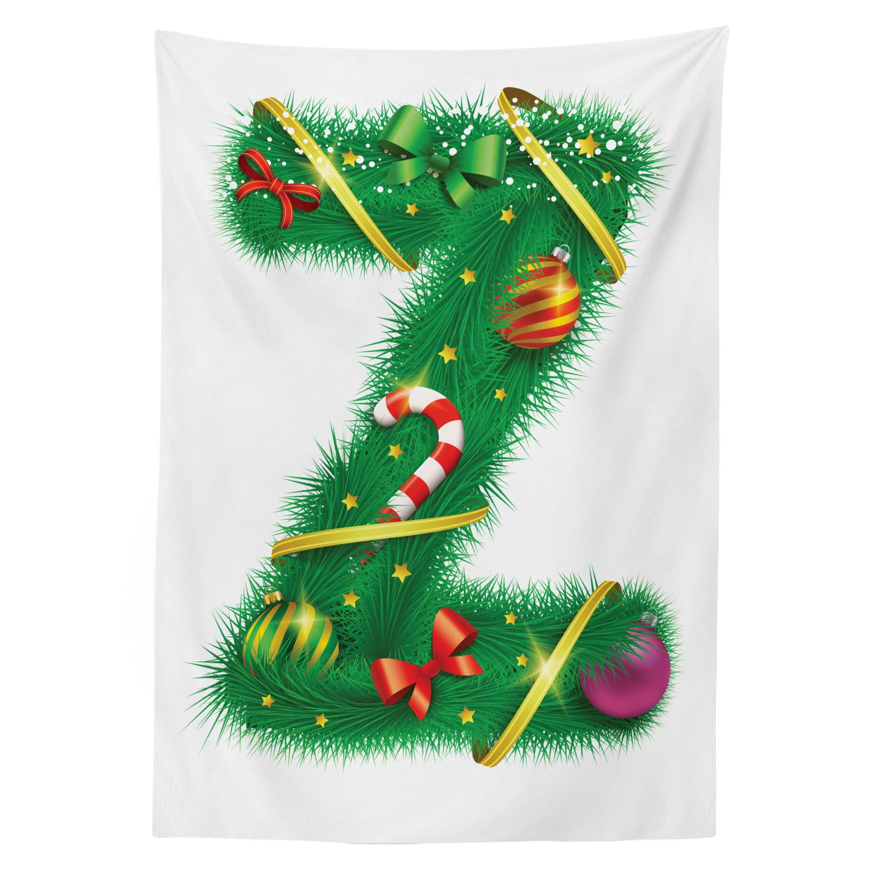 Abakuhaus Tischdecke Farbfest Waschbar Für den Außen Bereich geeignet Klare Farben, Weihnachtsalphabet Letter of Z Kunst