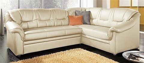 DOMO collection Ecksofa Montana, zeitlose Rückensteppung, bequeme Armlehnen, B.234cm, L-Form, wahlweise mit Bettfunktion