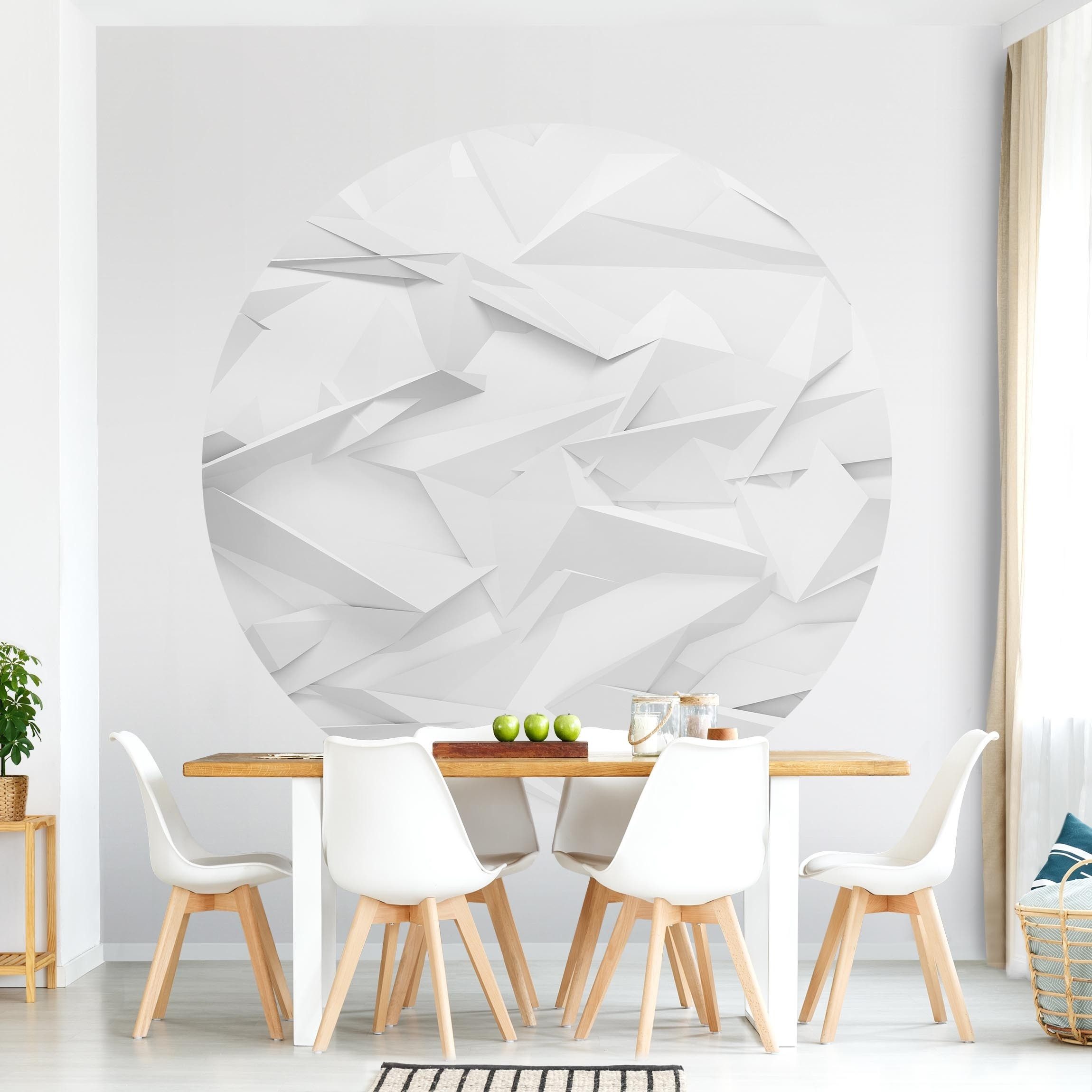 Bilderdepot24 3D-Tapete rund Effekt Abstrakte 3D Optik Modern Raumtiefe Gaming, Glatt, Matt, (Vliestapete selbstklebend), Wohnzimmer Schlafzimmer Küche Wandtattoo Motivtapete Klebe Wandtapete