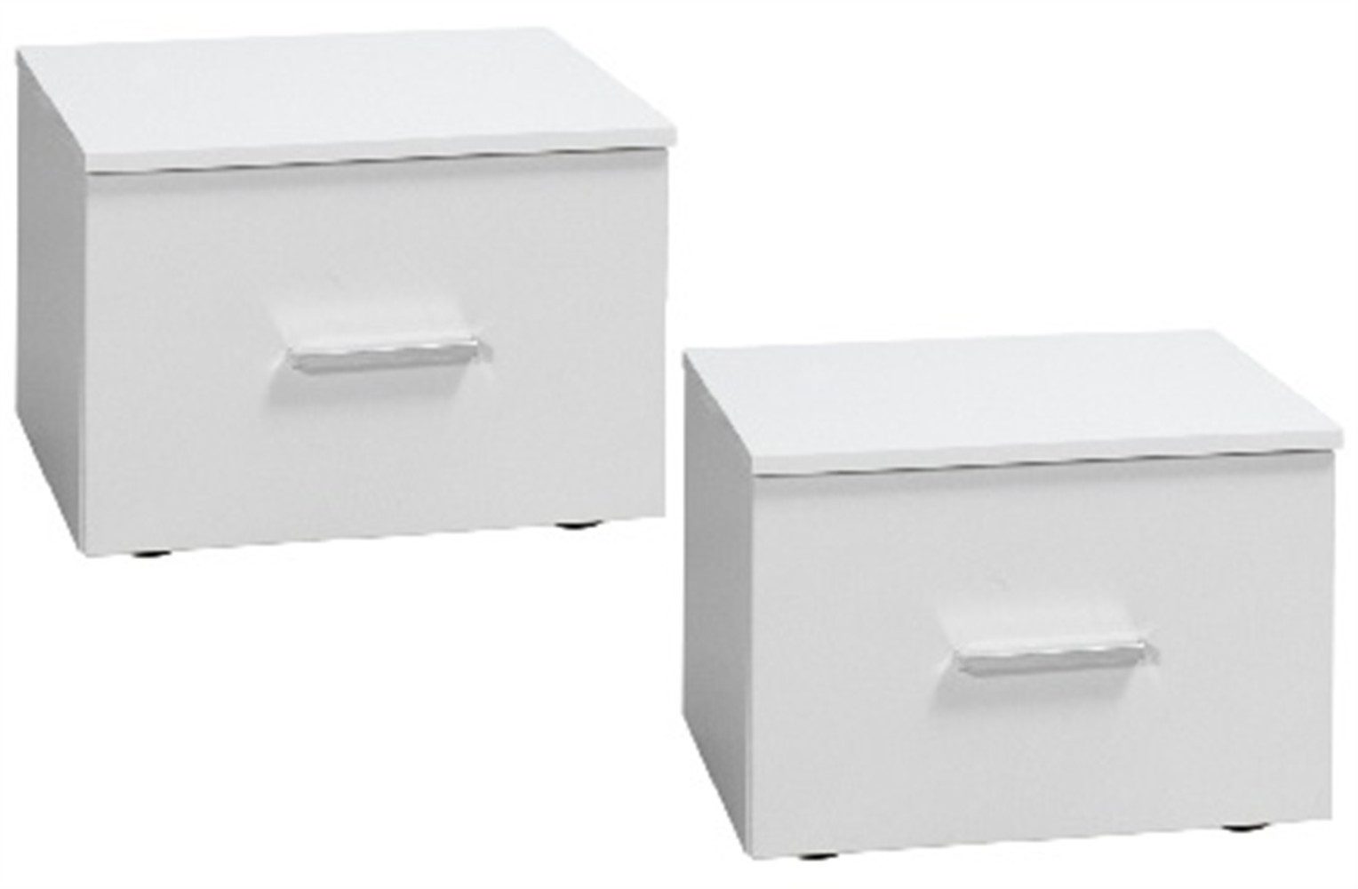 Masseno Nachttisch ELDRI 46,5 cm Nachtschrank mit 1 Schubladen Weiß