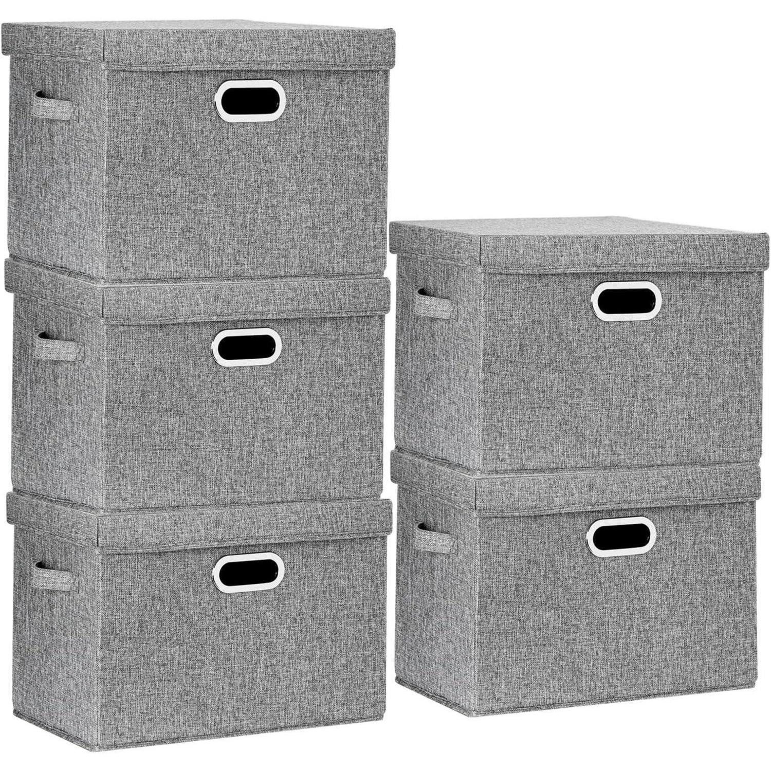 LuxusKollektion Aufbewahrungsbox Aufbewahrungsbox mit Deckel Groß, Grau