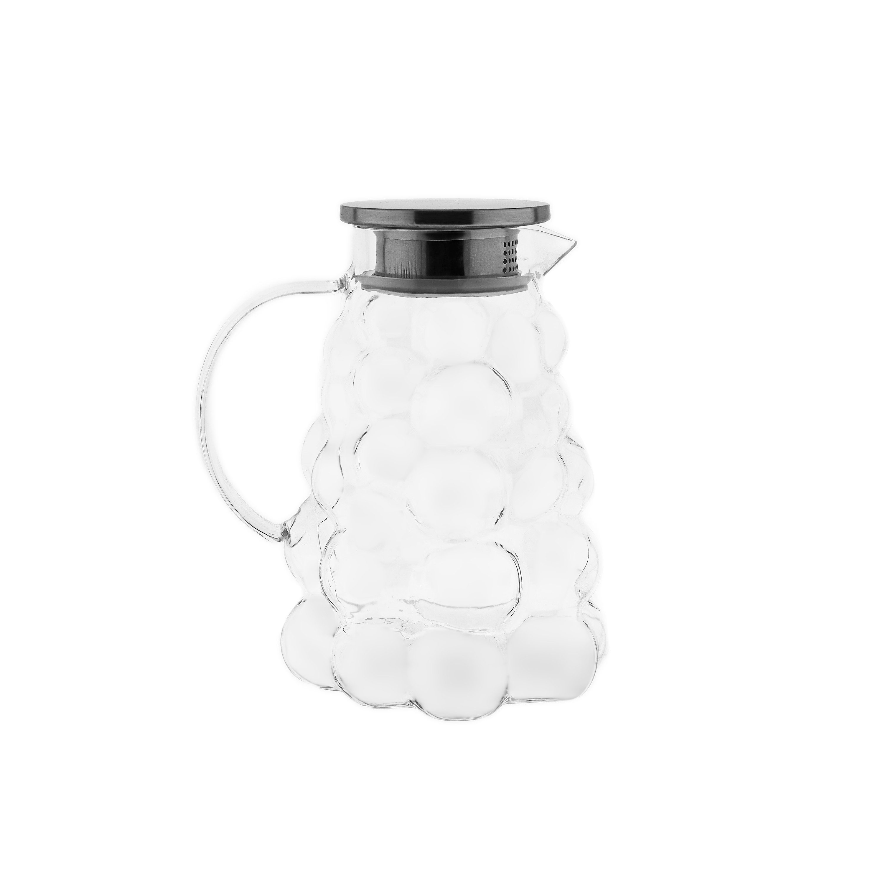Almina Karaffe Kia Caraffa mit Edelstahldeckel & Bubble-Design, 1800 ml, (1-tlg)