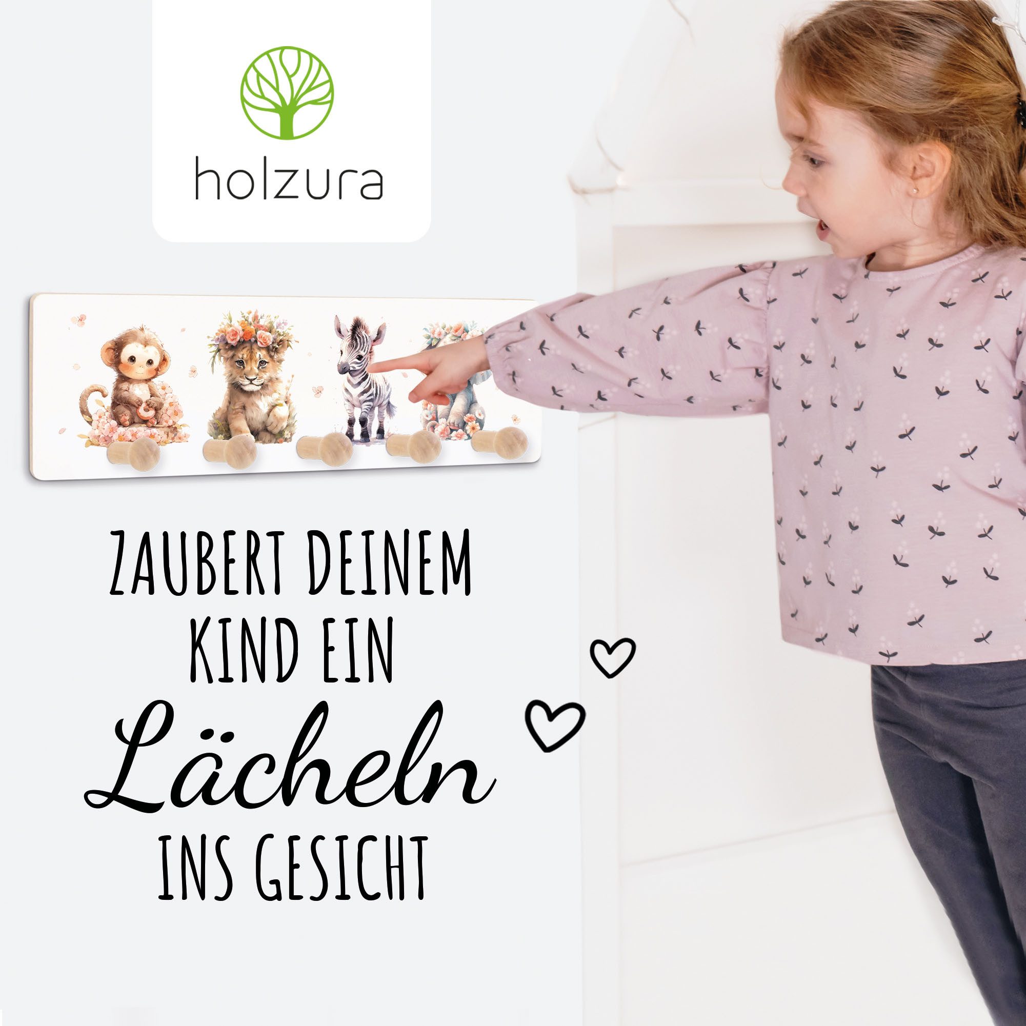 Holzura Garderobenleiste Kindergarderobe, Garderobe für Kinder günstig online kaufen