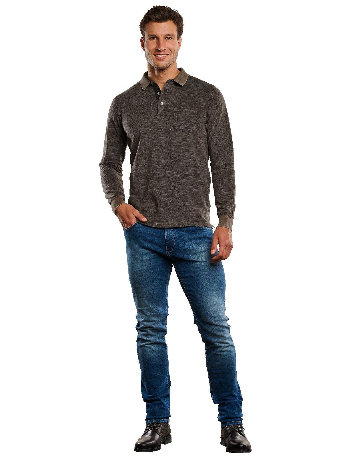 Langarm-Poloshirt Engbers Langarm-Shirt mit Polo-Kragen