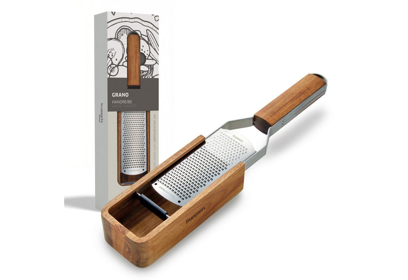Kuppels Küchenreibe GRANO, Akazienholz, (1-St), 1 Handreibe