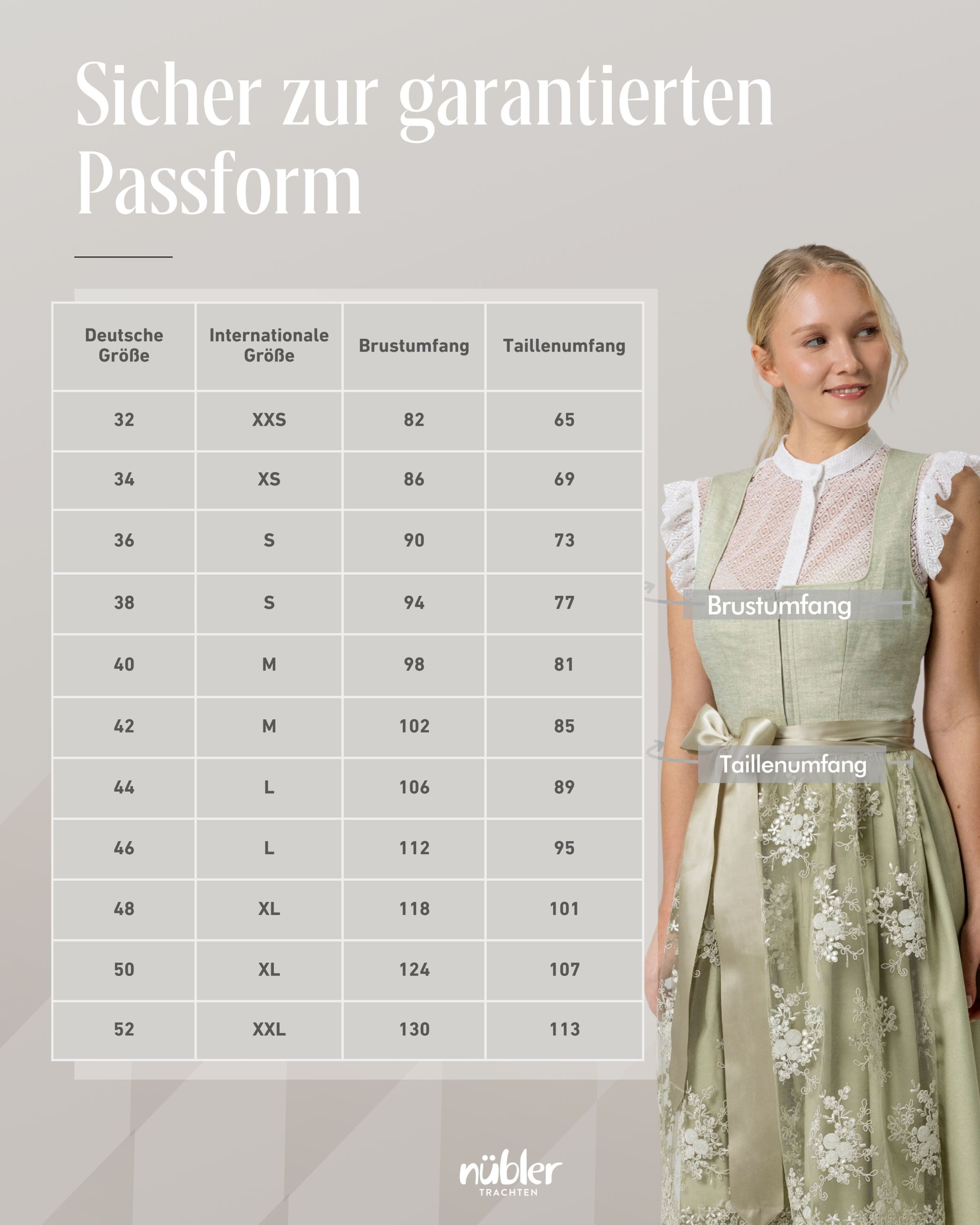 Nübler Dirndl Mini Dirndl Kisha in Lindgrün von Nübler - Rocklänge 60 cm