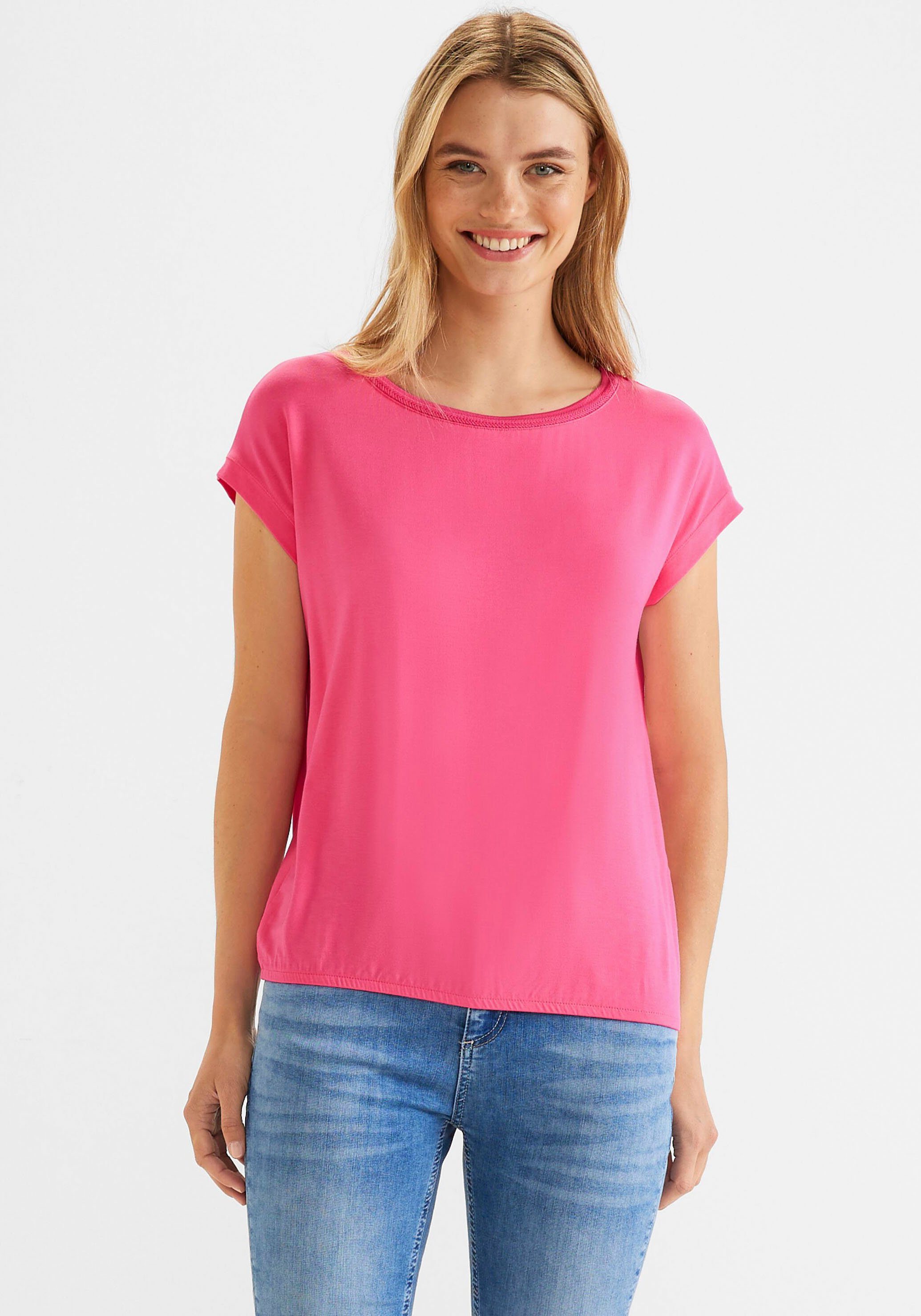 stilvolle passt mit allem am zu ONE STREET Strickkante Shirttop die Basis, Eine Ausschnitt,