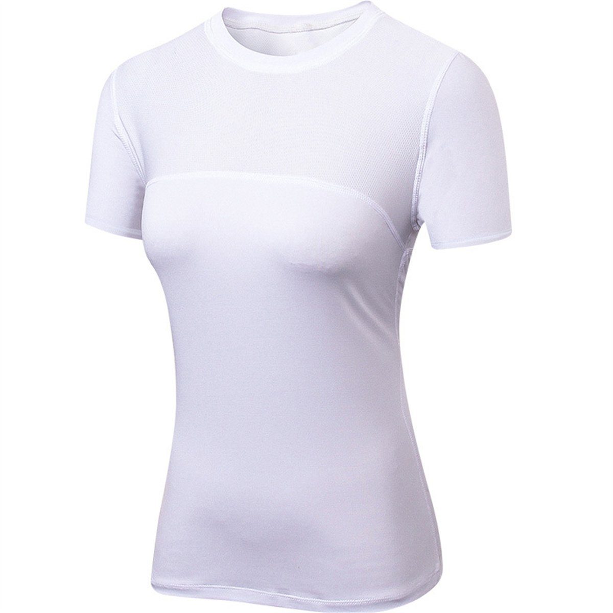 carefully Seamless Performance-Yoga-Kurzarmoberteil selected Shirt Weiß Damen Feuchtigkeitsableitendes für