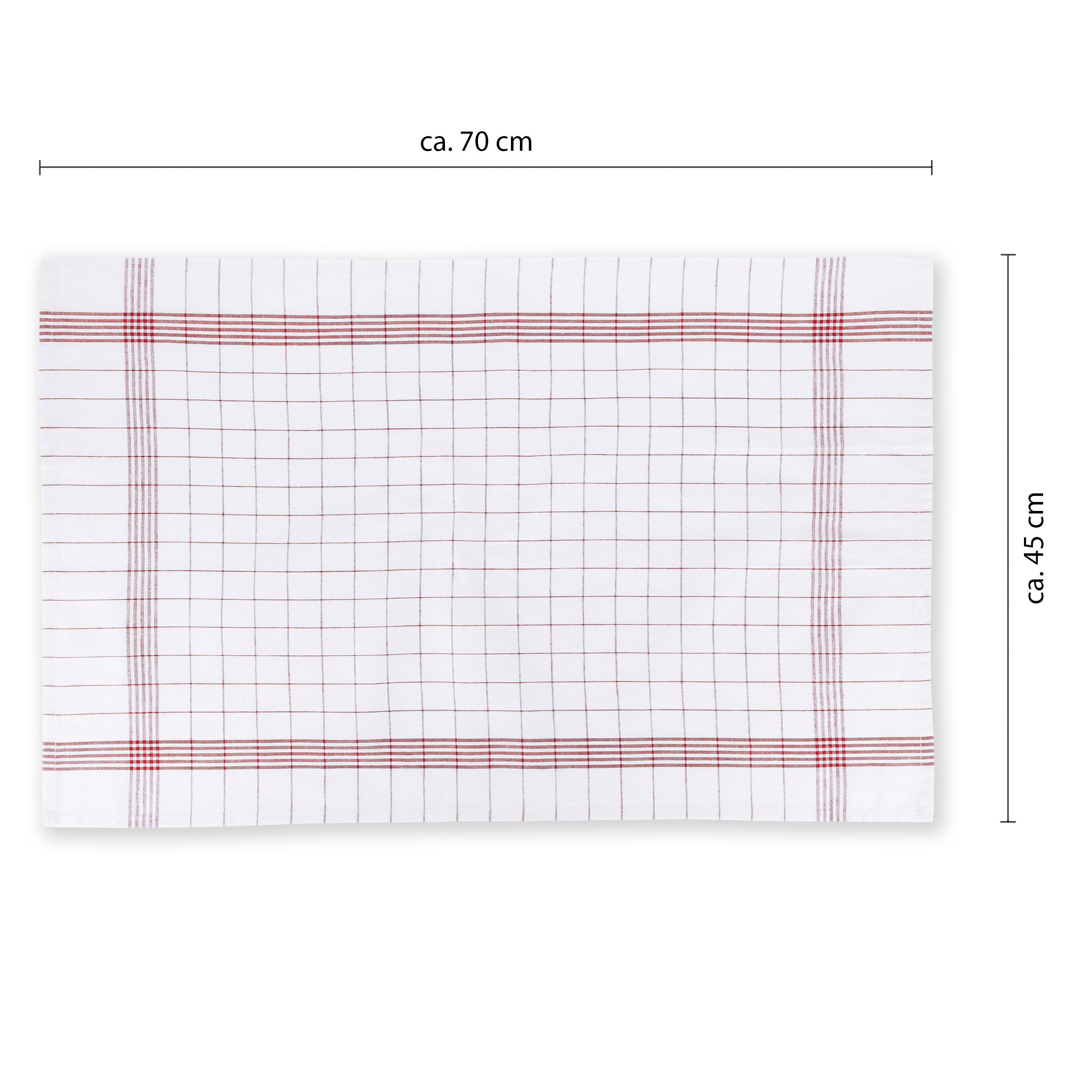 Vaily Geschirrtuch Küchentücher im klassischen Design aus 100% Baumwolle, (10er Pack), Karriert