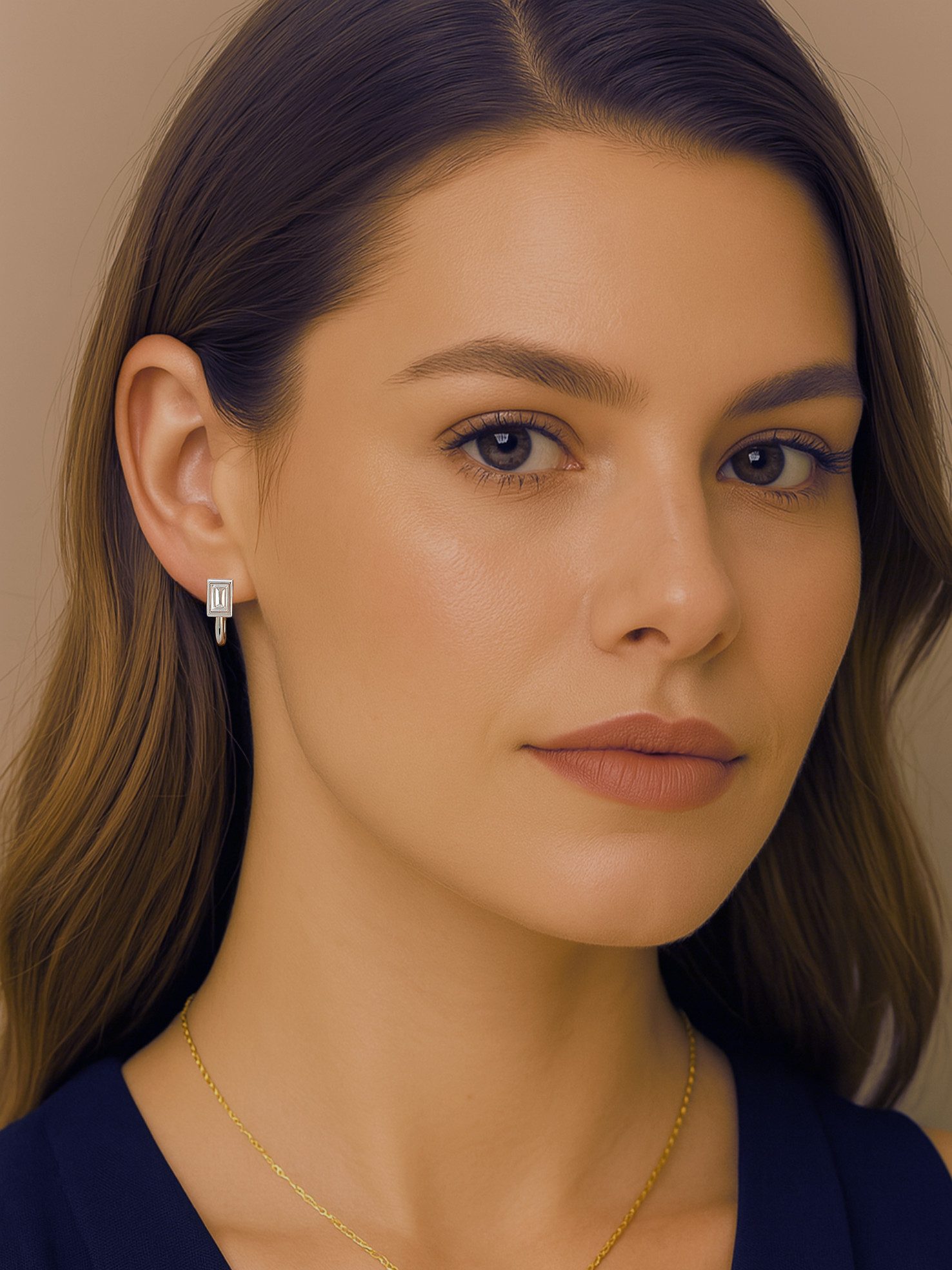 S&T Design Paar Ohrstecker Ohrringe 925 Silber Weißgold mit VVS1 Moissanite Rechteck 5x7mm (Zertifikat 925 Silber, Geschenkbox)