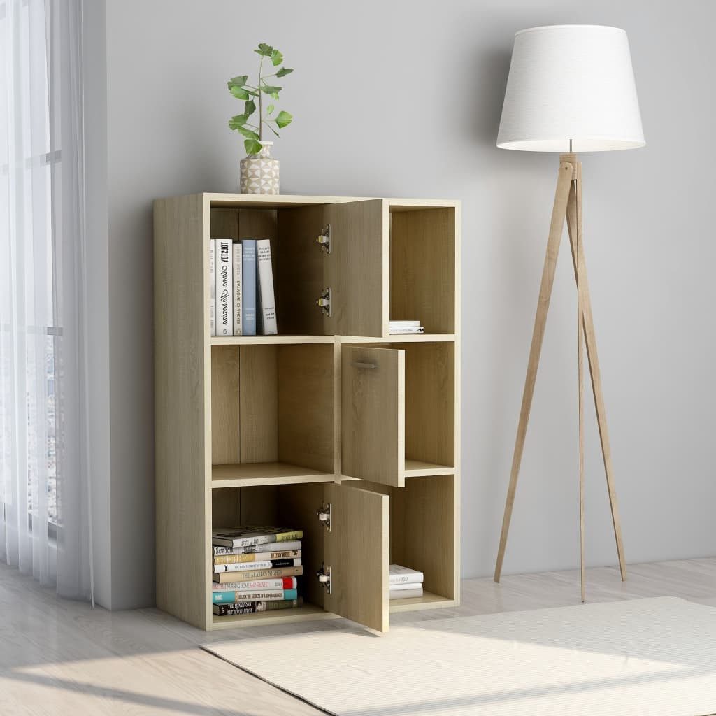 vidaXL Bücherregal NA Lagerschrank Sonoma Eiche 60x29,5x90 cm Spanplatte
