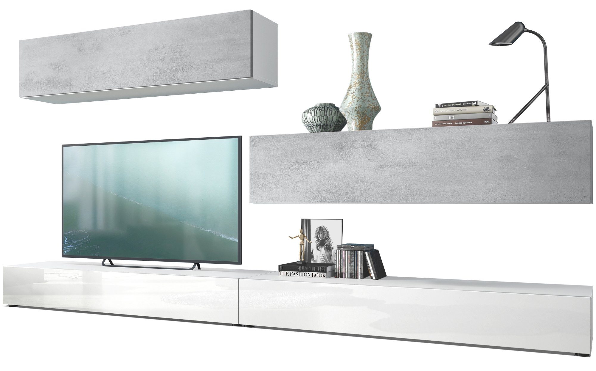 Vladon Wohnwand Nublo, (Anbauwand, mit Rückwand günstig online kaufen