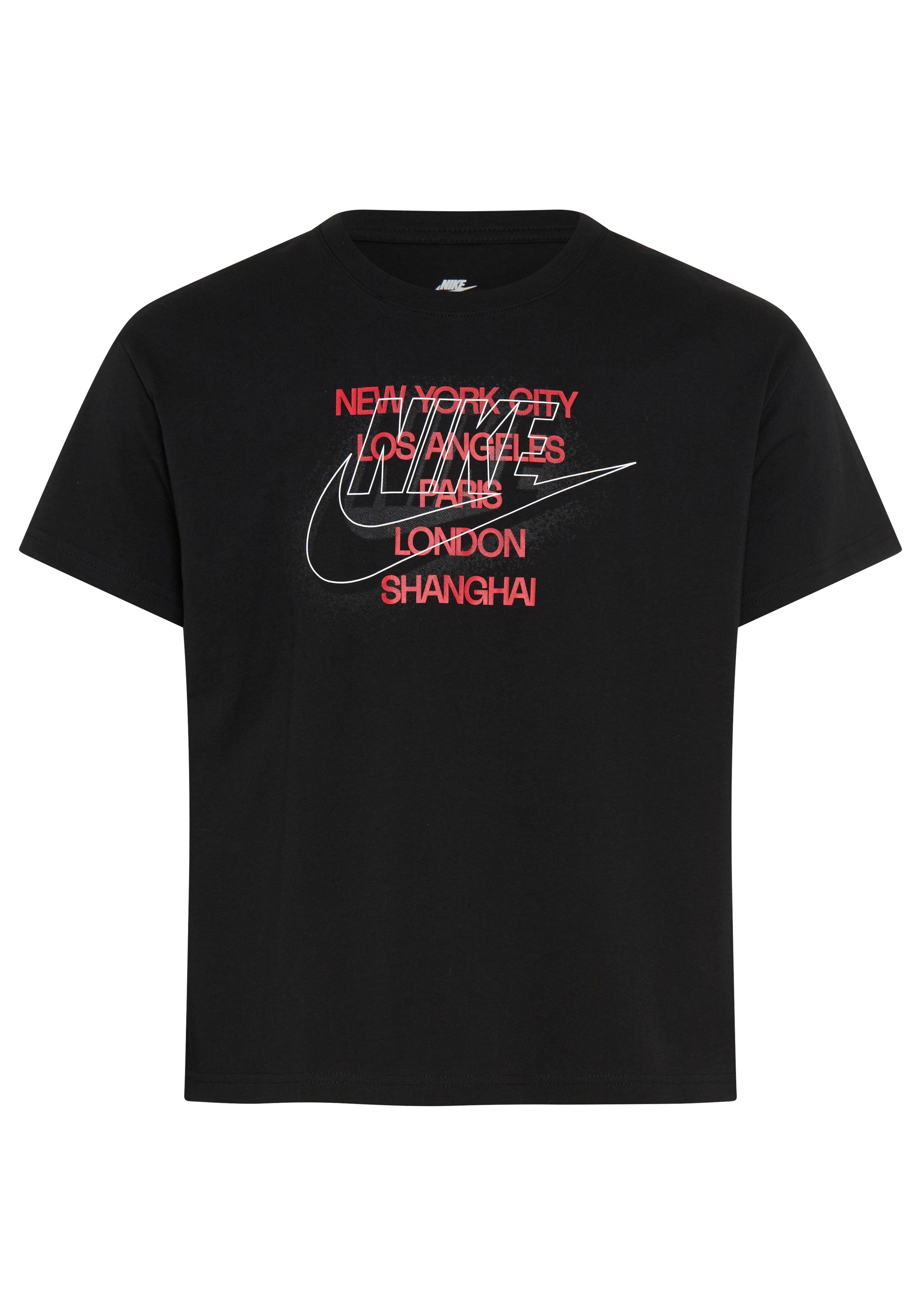 Nike Sportswear T-Shirt Nike Sportswear Big Kids' T-Shirt mit sportlichem Stil, aus Baumwolle, in normaler Länge