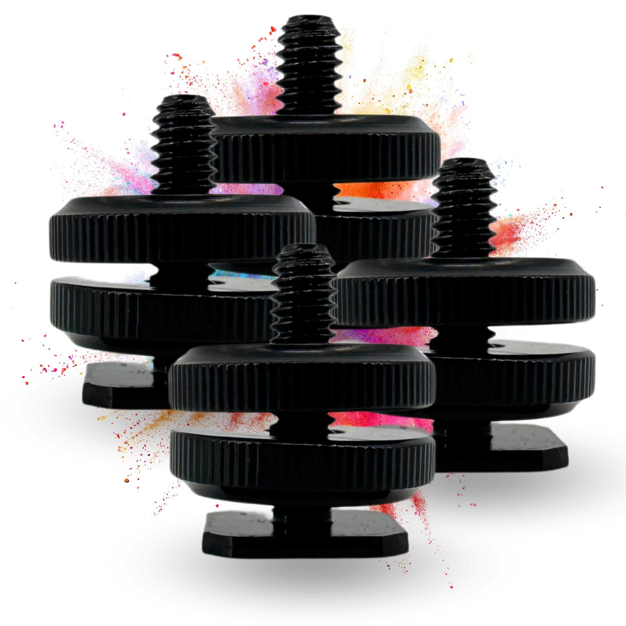 TronicXL Blitz-Halterung 4x 1/4" Адаптери Double Layer für Blitzschuh Флэш -адаптер 1/4 Zoll, (Kamera Cold Hot Shoe Blitzschuh Адаптери)