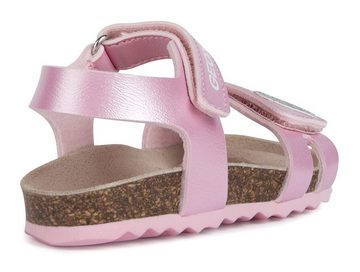 Geox B SANDAL CHALKI GIRL Sandale, Sommerschuh, Klettschuh, Sandalette, mit glitzerndem Herzchen