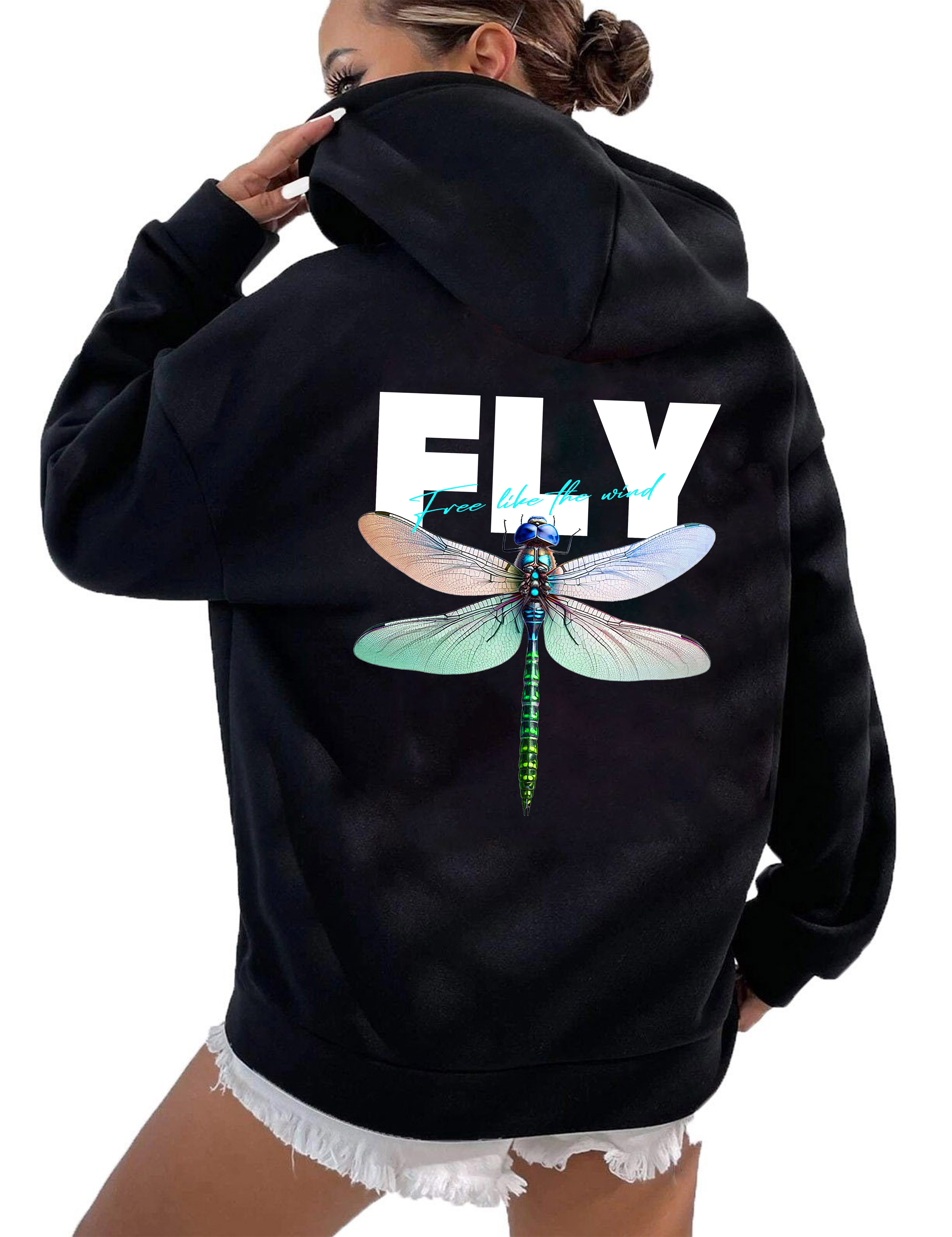 RMK Kapuzenpullover Damen Winter Pullover Fly Libelle