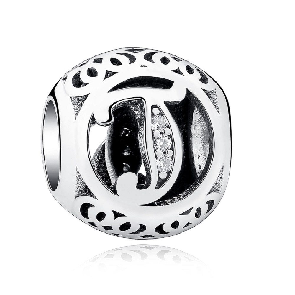 PANDACHARMS Charm Buchstabe Alphabet A-Z Kugel Buchstabe für Charm Armband, 925 Silber, Zirkonia – Bild 2 von 3