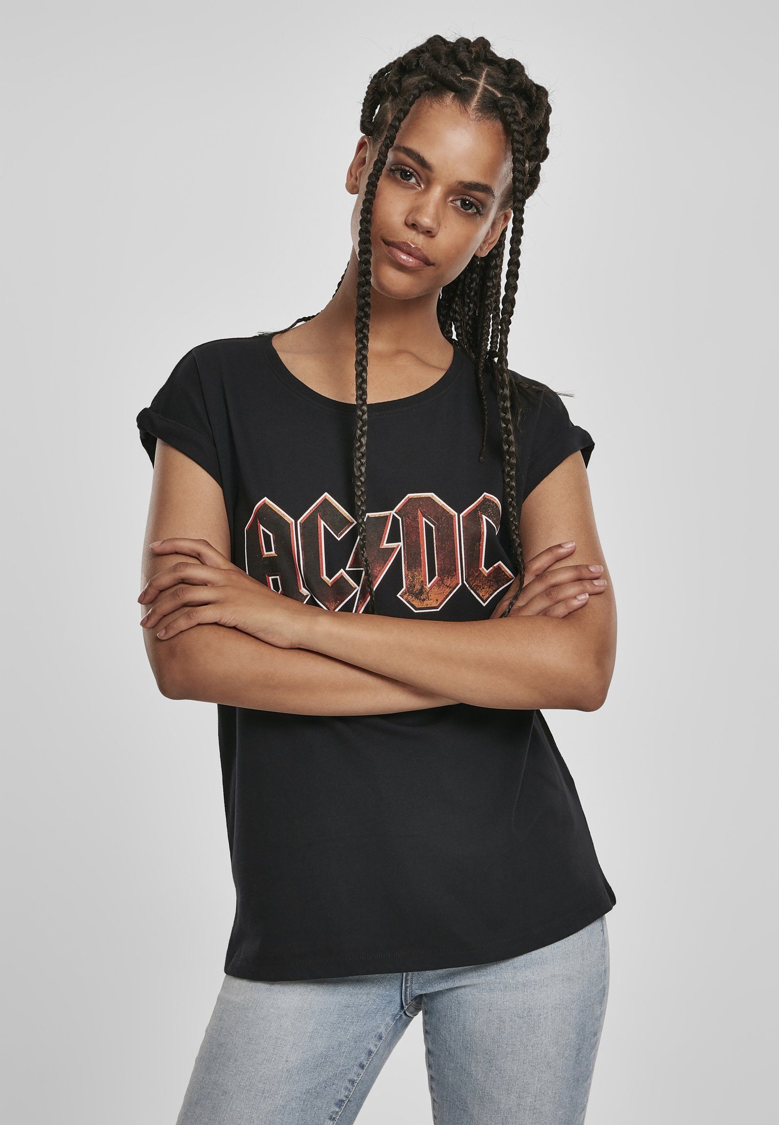 Leitfaden für den Versandhandel Merchcode Kurzarmshirt Damen Ladies Voltage AC/DC (1-tlg) Tee