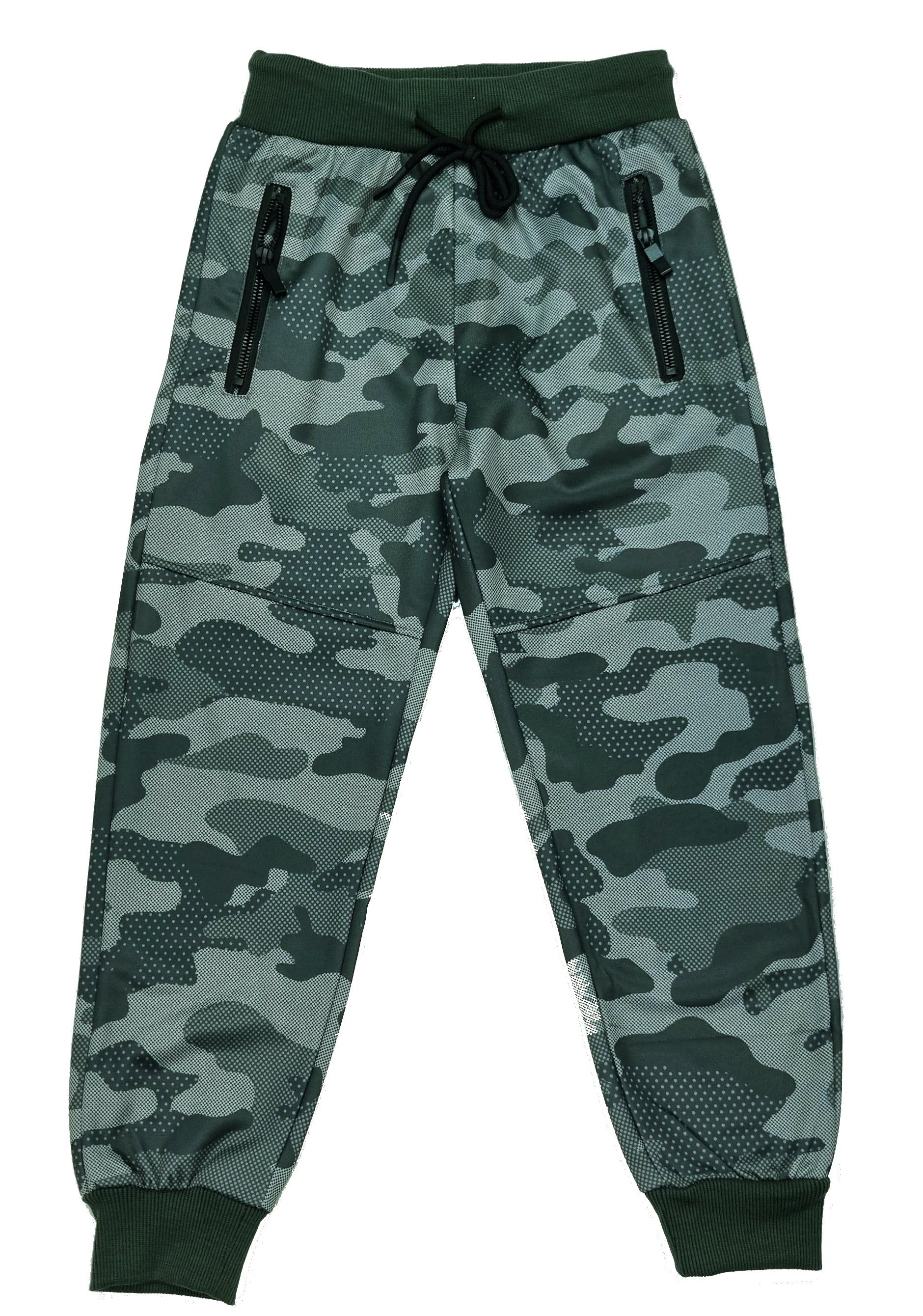 Fashion Boy Jogginghose Tarnhose Jogginghose Freizeithose camouflage army, J3651