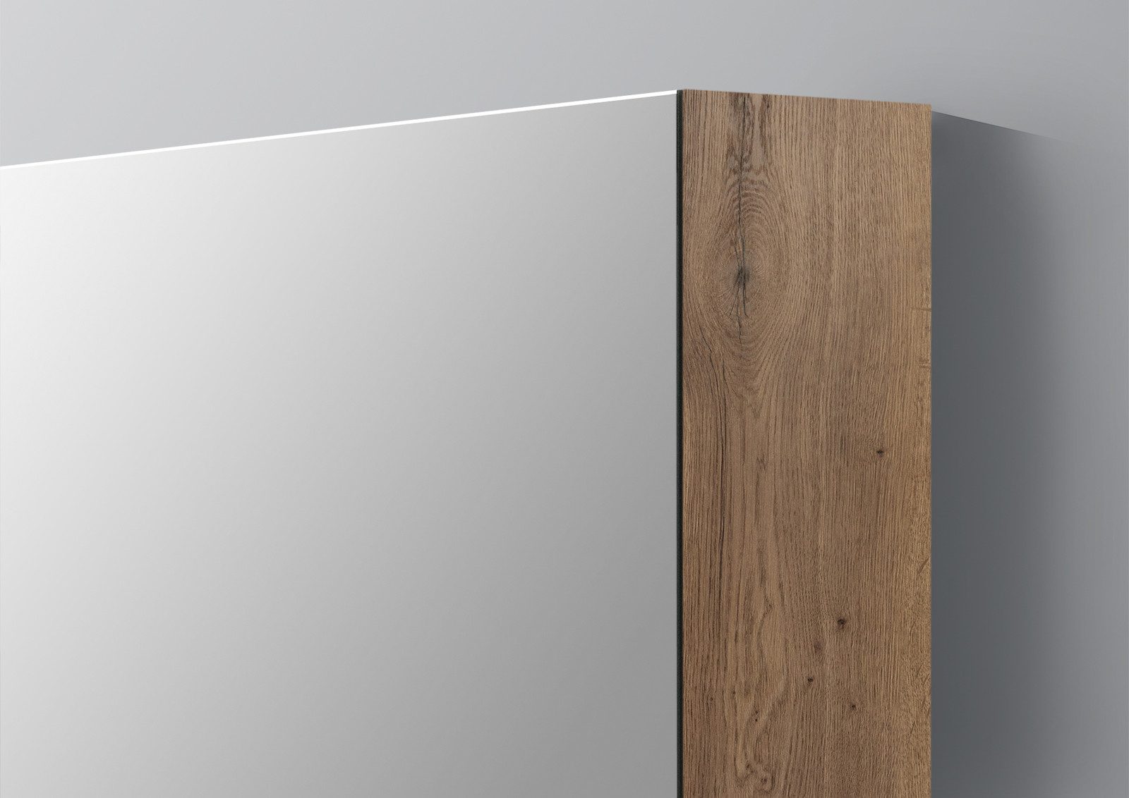 Intarbad Badezimmerspiegelschrank 2-türiger Spiegelschrank mit MULTI LED Beleuchtung, stufenlos dimmbar (Doppelspiegeltüren, Holz-/ Lackdekore, Maße von 60 bis 120 cm wählbar, Höhe 71,8 cm, Glasfachböden, Magnetleiste & Kosmetikspiegel Ø 12 cm) Vormontierte Lieferung, Floatglas, 160 kg Traglast, Made in Germany