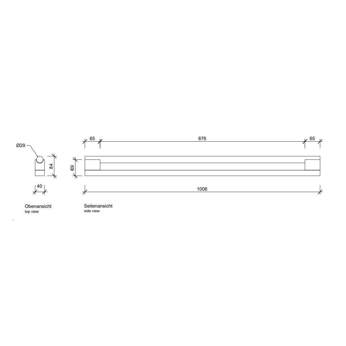 Decor Walther Wandleuchte Omega 200 Wandleuchte Bad, H: 100,5 cm, B: 4 cm, LED wechselbar