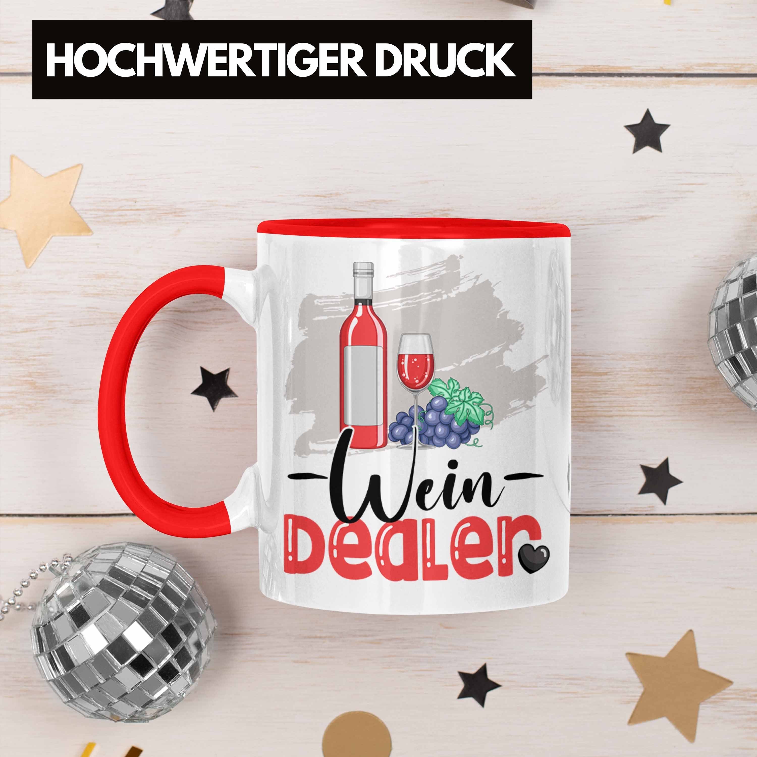 Trendation Weinverkäufer Tasse Geschenk Spruch Geburtstag für Dealer Geschen Tasse Wein Rot