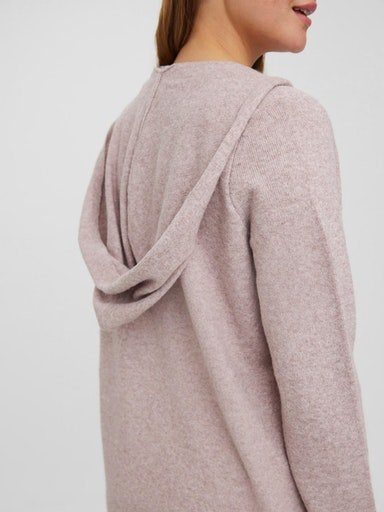 Vero Moda Strickjacke VMDOFFY LS CARDIGAN OPEN HOOD GA melange woodrose NOOS