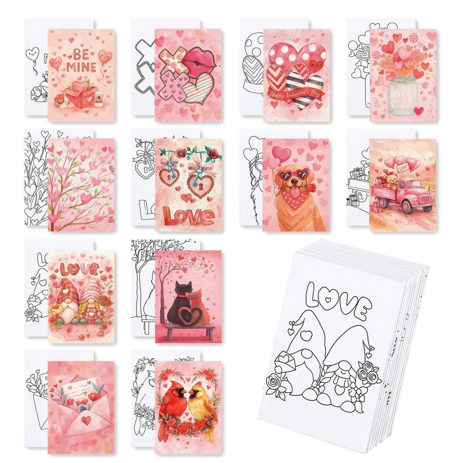 LuxusKollektion Kreativset Malvorlagen Leinwand 12er Set Valentinstag