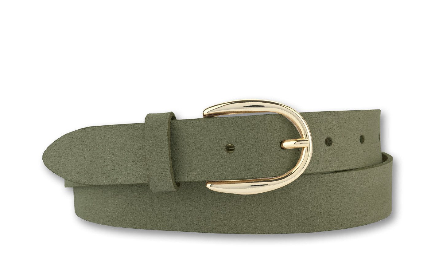 BERND GÖTZ Ledergürtel Ledergürtel mit samtigem Look und Goldschließe