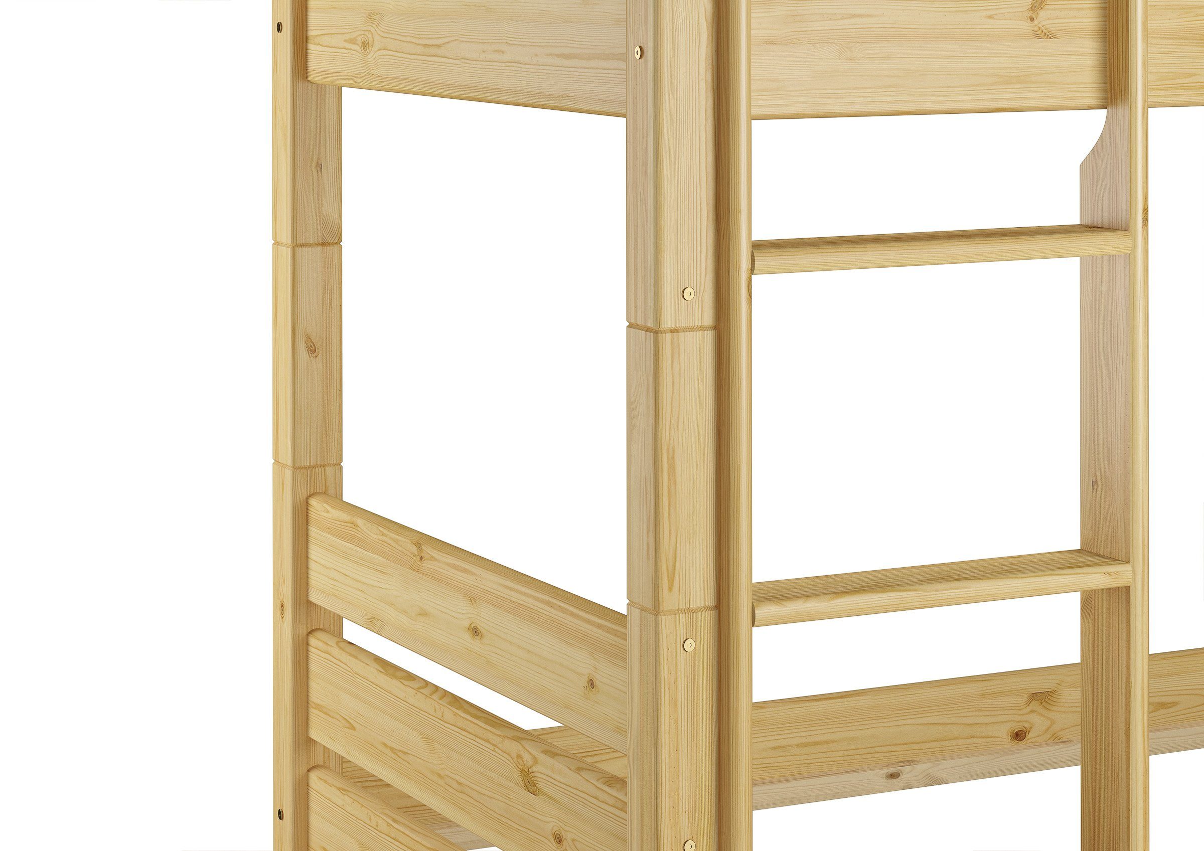 und Rost Doppelstockbett mit 80x190 Matratze massiv Etagenbett ERST-HOLZ Kinder