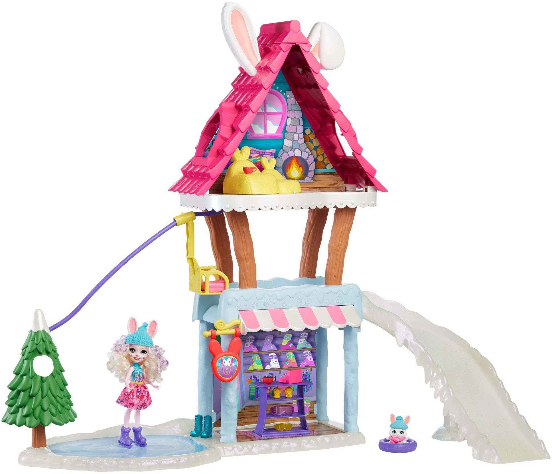 Image of Enchantimals Spielwelt »Enchantimals Hasen-Skihütte«, mit Bevy Bunny und Jump