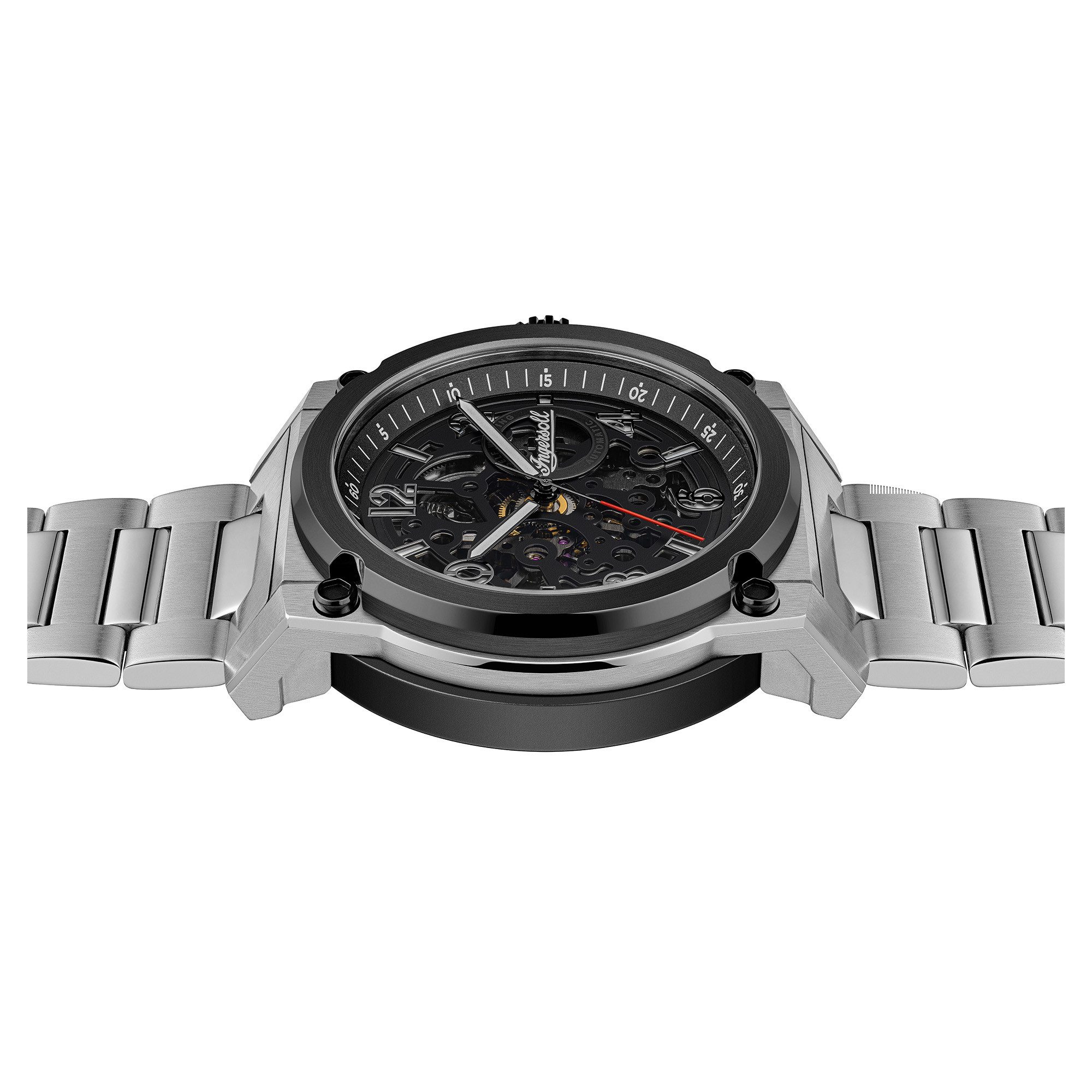 Ingersoll Automatikuhr The Anvil I16601, Armbanduhr, Herrenuhr, Mechanische Uhr, Edelstahlarmband, analog