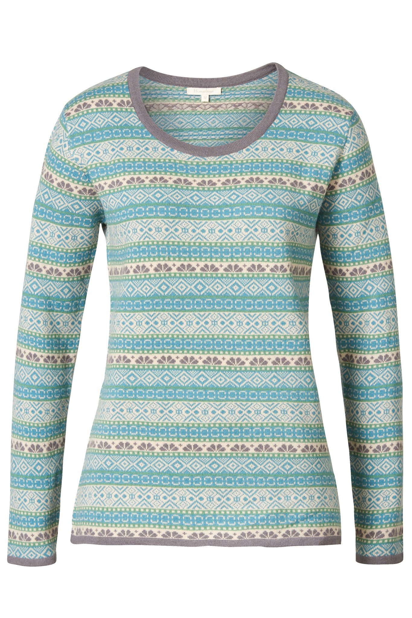 Sweater Weicher Pullover Damen mit edlem Streifenmuster aus Merino-Kaschmirmix