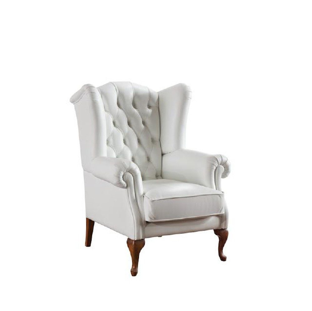 JVmoebel Кресла Eleganter Chesterfield Кресла aus Leder in Weiß, Made in Europa