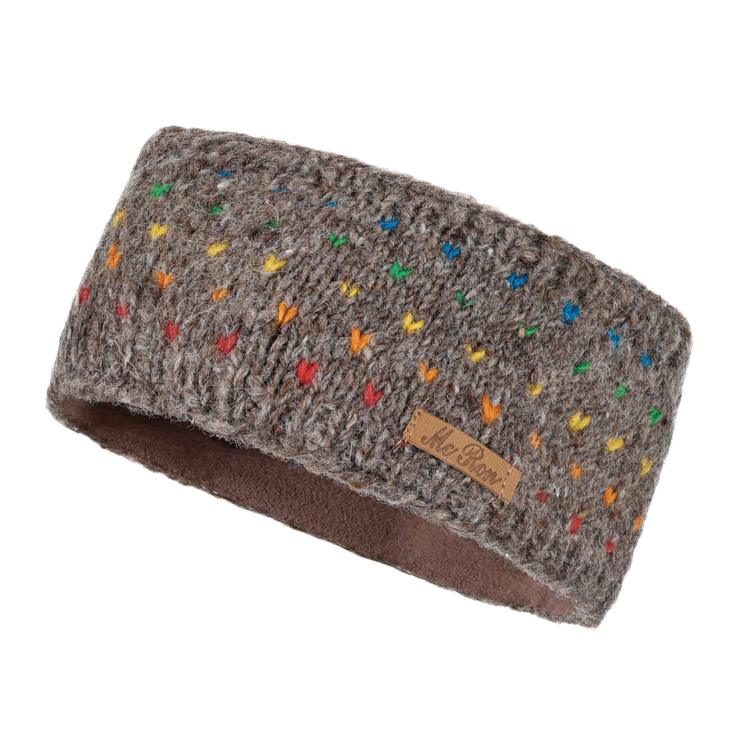 McRon Stirnband Modell Nadja Regenbogen gefüttert mit Fleece, hoher Schurwo günstig online kaufen