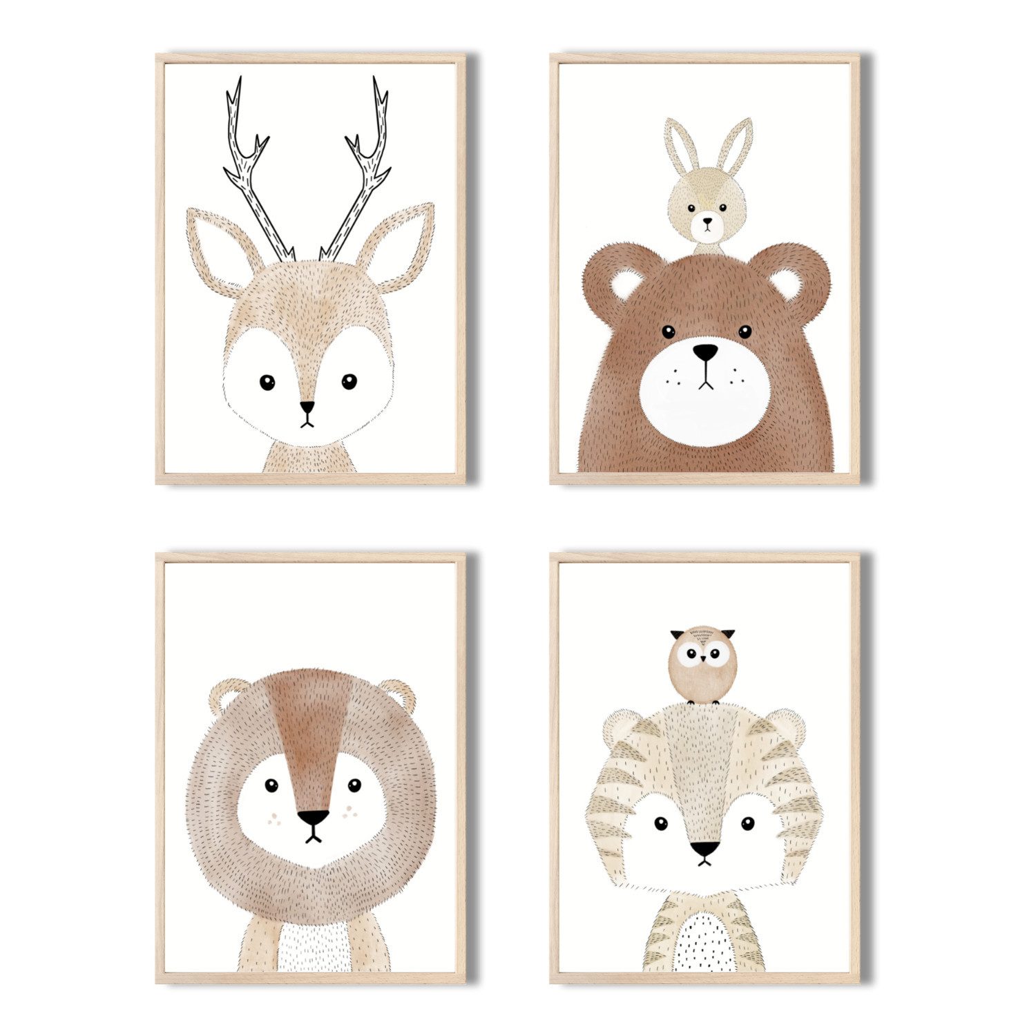 Poster Bilder Kinderzimmer, Tiere Poster Kinderzimmer Deko