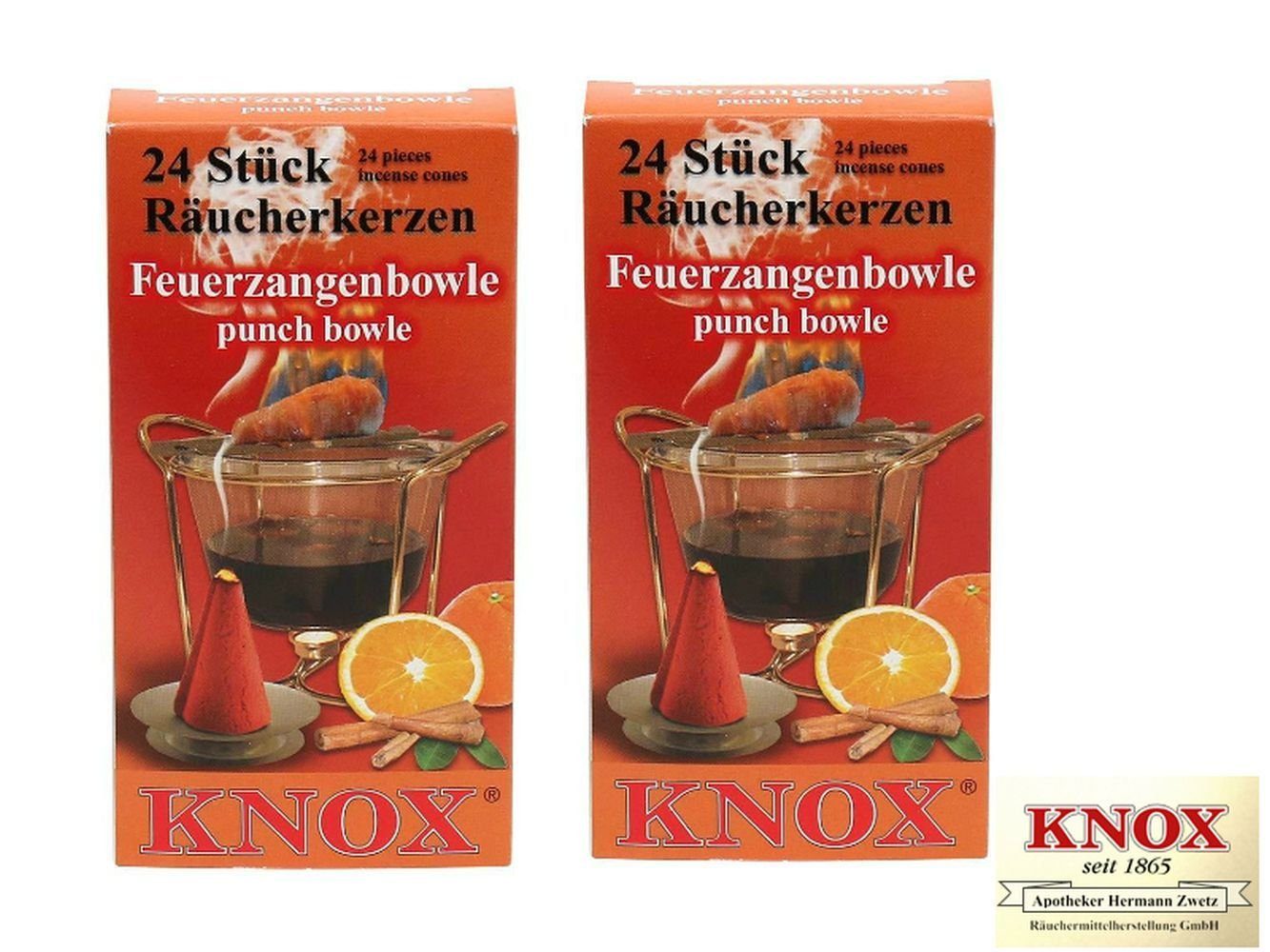 KNOX Räuchermännchen 2 Päckchen Räucherkerzen- Feuerzangenbowle - 24er Packung