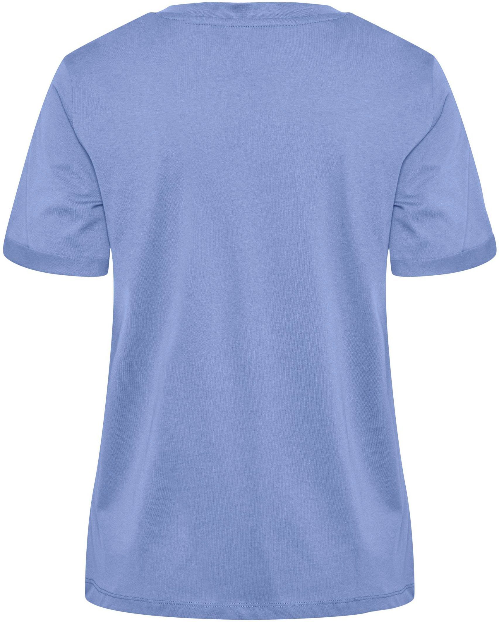 NOOS Vista FOLD PCRIA BC TEE Rundhalsshirt Blue UP SOLID SS pieces