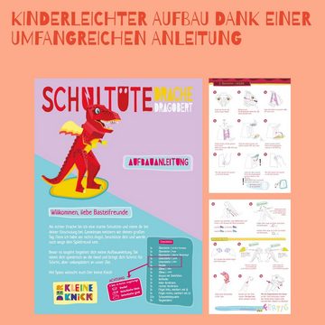 Der kleine Knick Schultüte Schultüte zum selber basteln, Drache & Dino Schulrex, steht von selbst