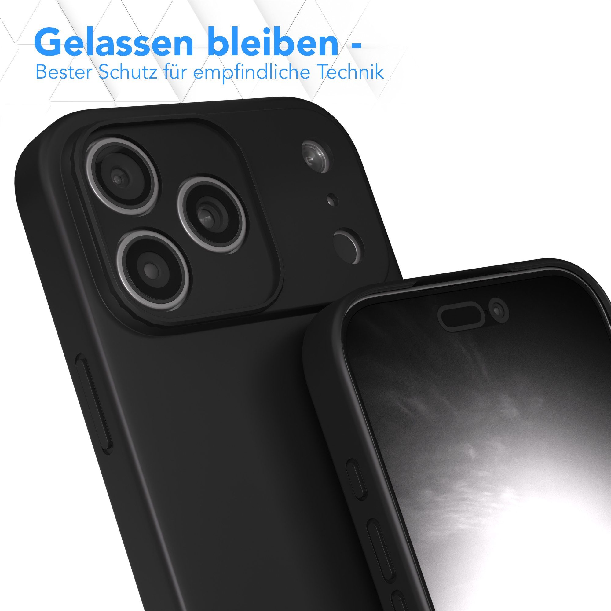 EAZY CASE Handyhülle für Apple iPhone 17 Pro Max Hülle Silikon 6,9 Zoll, Silikon Schutzhülle mit Kameraschutz kratzfest Back Cover Etui Schwarz – Bild 4 von 5