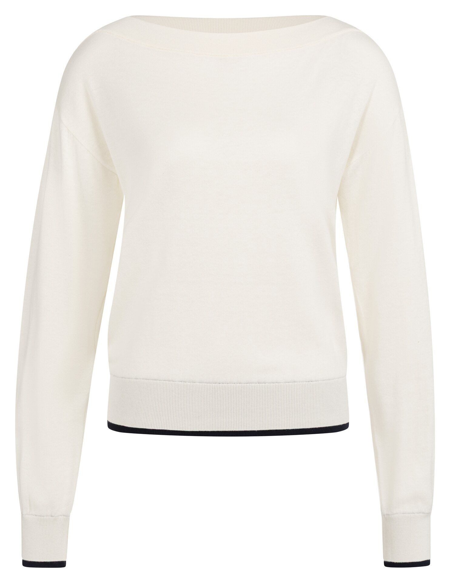 YAYA Rundhalspullover Pullover mit U-Boot-Ausschnitt