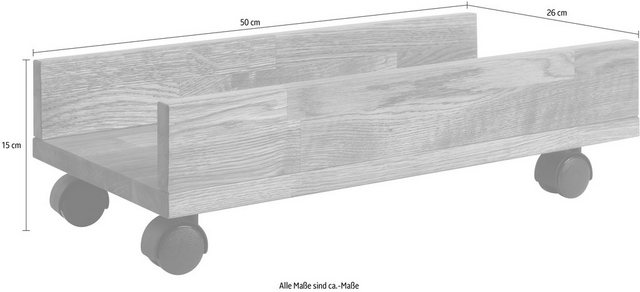 andas Regalwagen »Francis«, aus massivem geölten Eichenholz, mit vier Rollen, Breite 50 cm-Otto