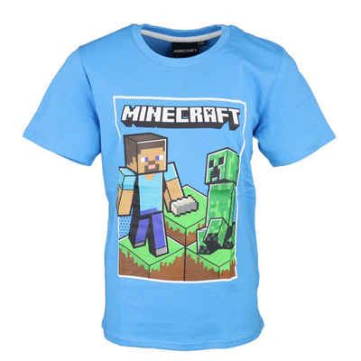 Minecraft T-Shirt Steve und Creeper Jungen Shirt Gr. 116 bis 152, 100% Baumwolle