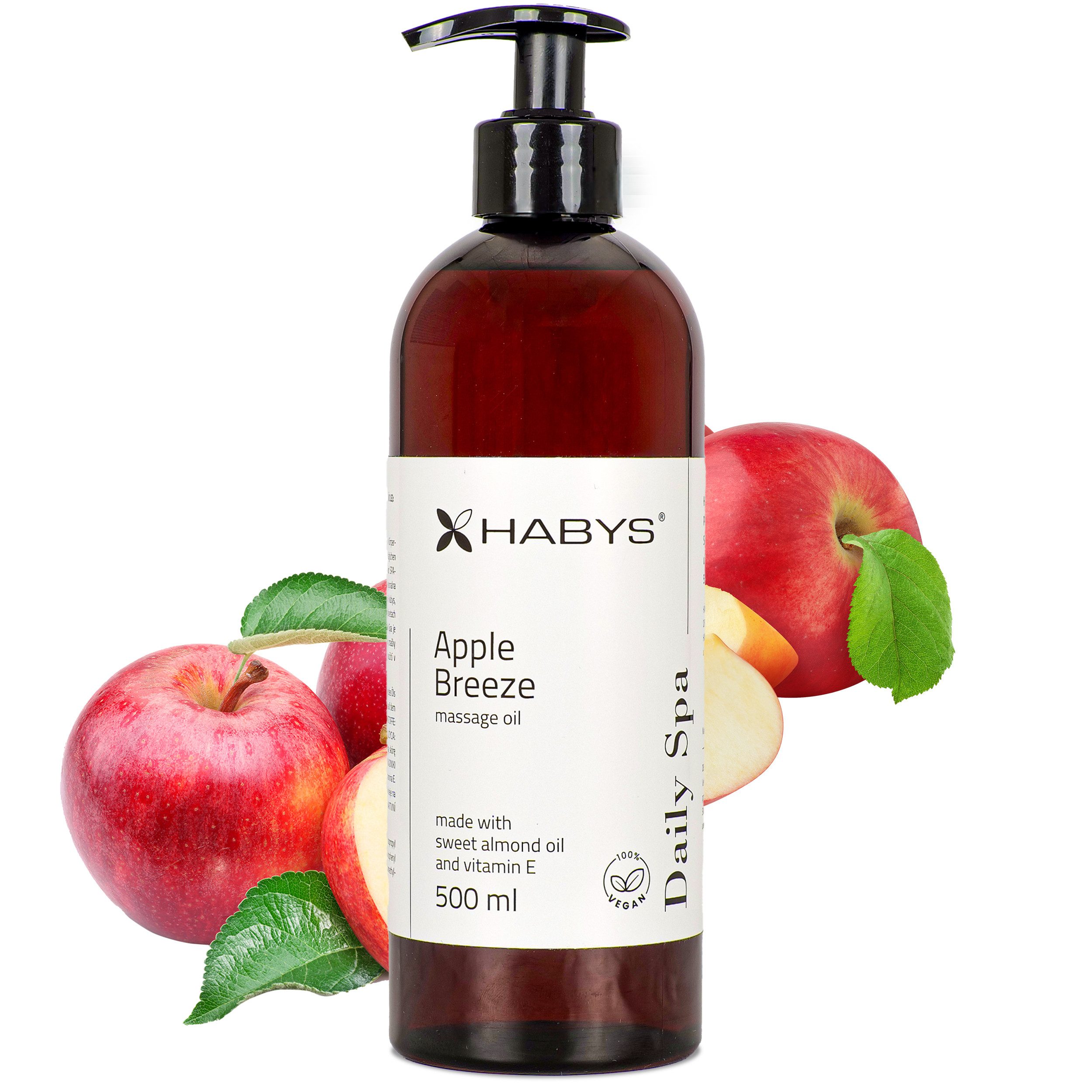 Habys Massageöl Massageöl Daily Spa Apple Breeze Apfelduft, Mandelöl, Vit. E 500 ml