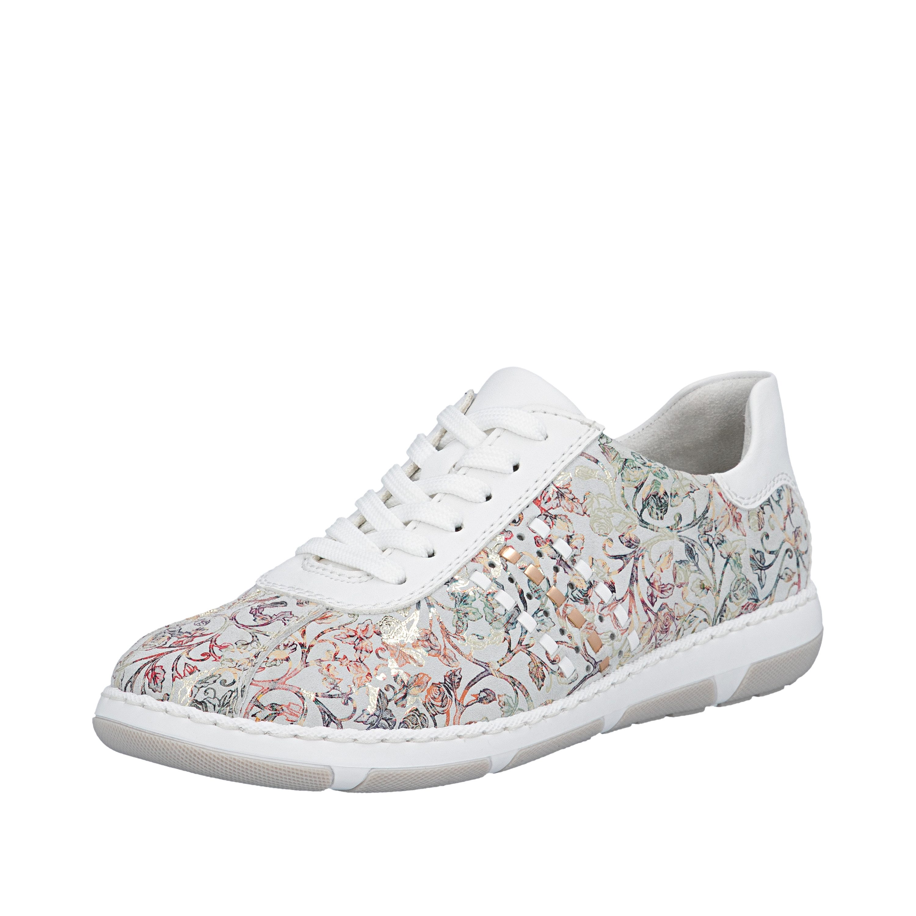 Rieker Sneaker Schnürschuh, Halbschuh, Freizeitsneaker mit floraler Musterung
