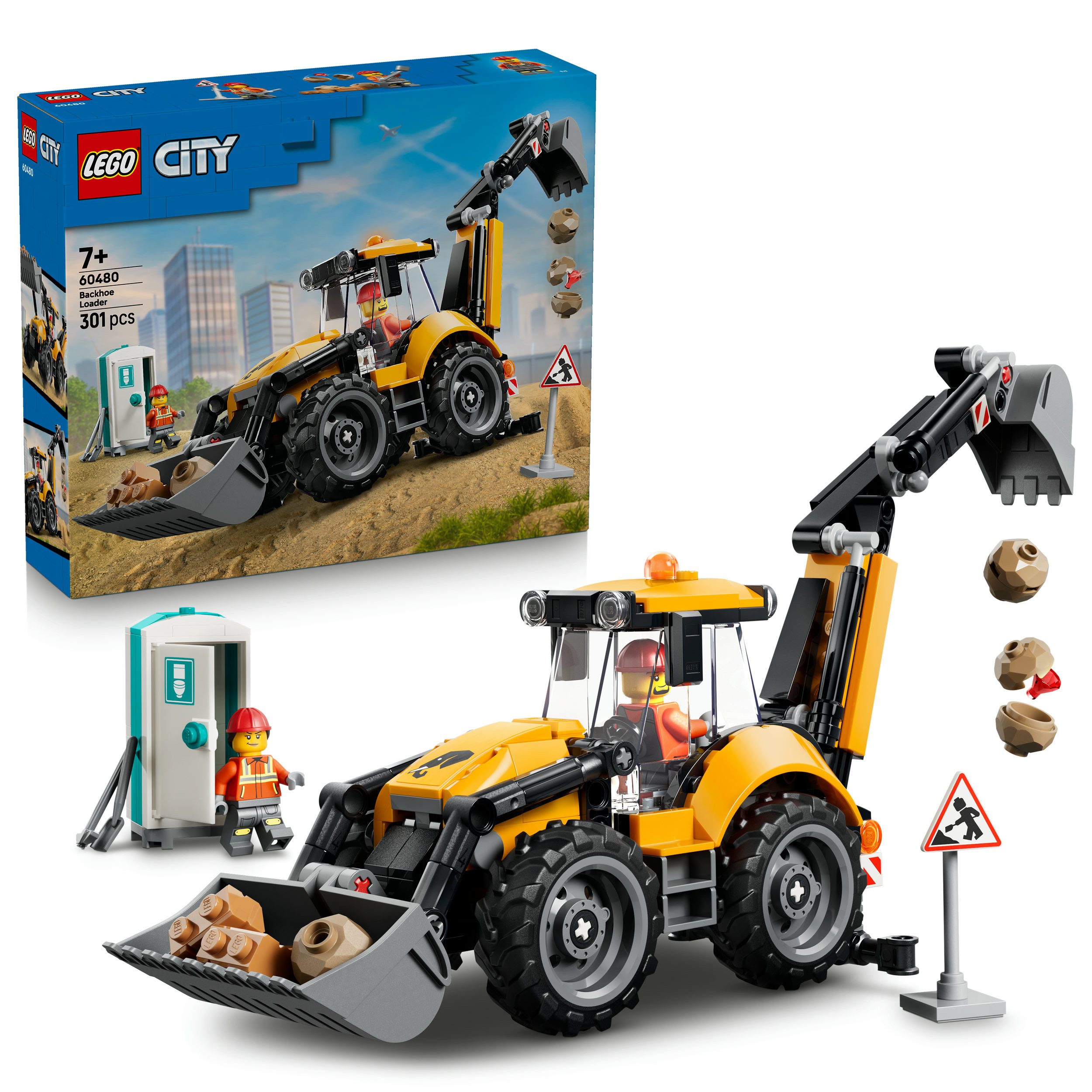 Gelber Baggerlader (60480), LEGO City Konstruktionsspielsteine