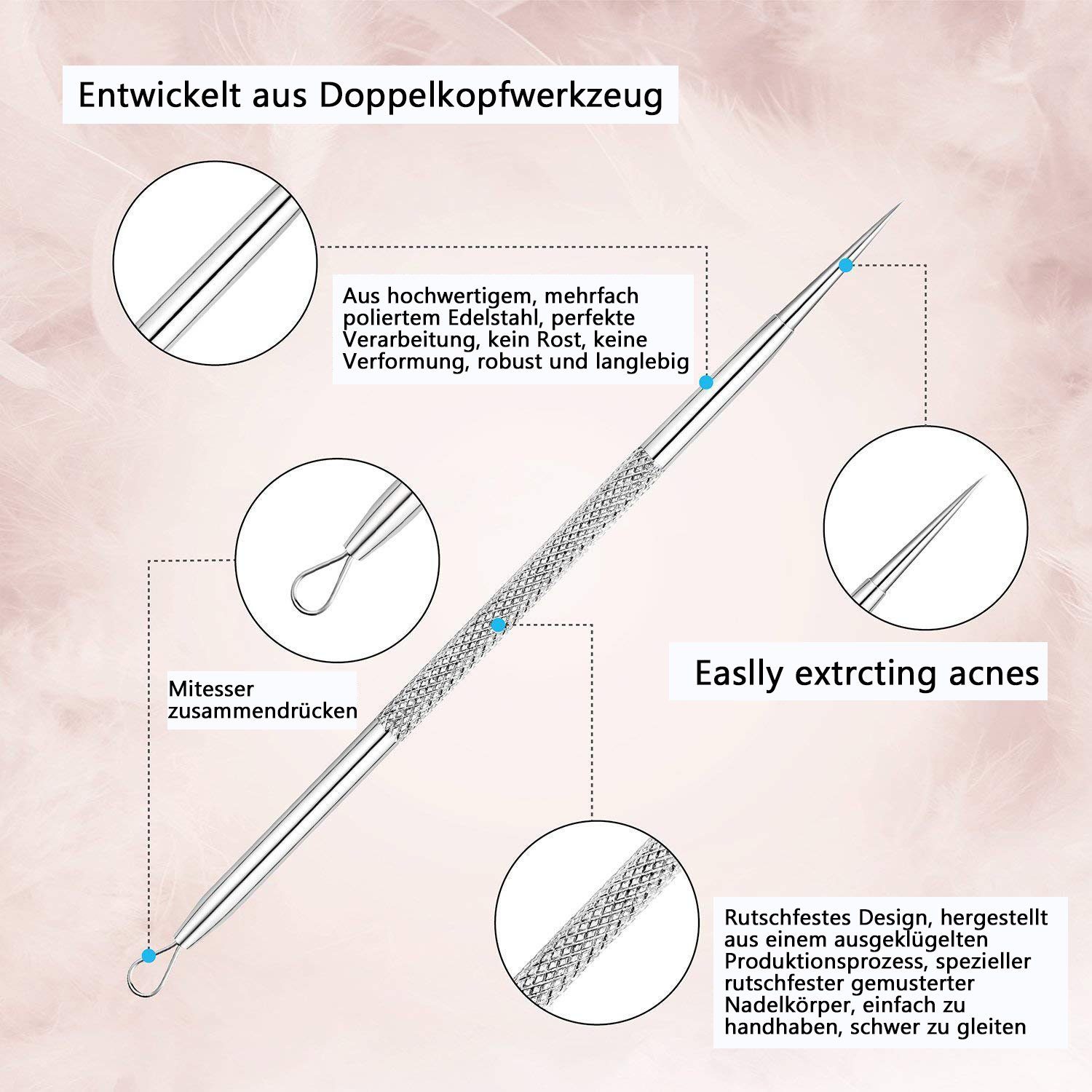 zggzerg Mitesserentferner Mitesserentferner Pickel Ausdrücken Werkzeug