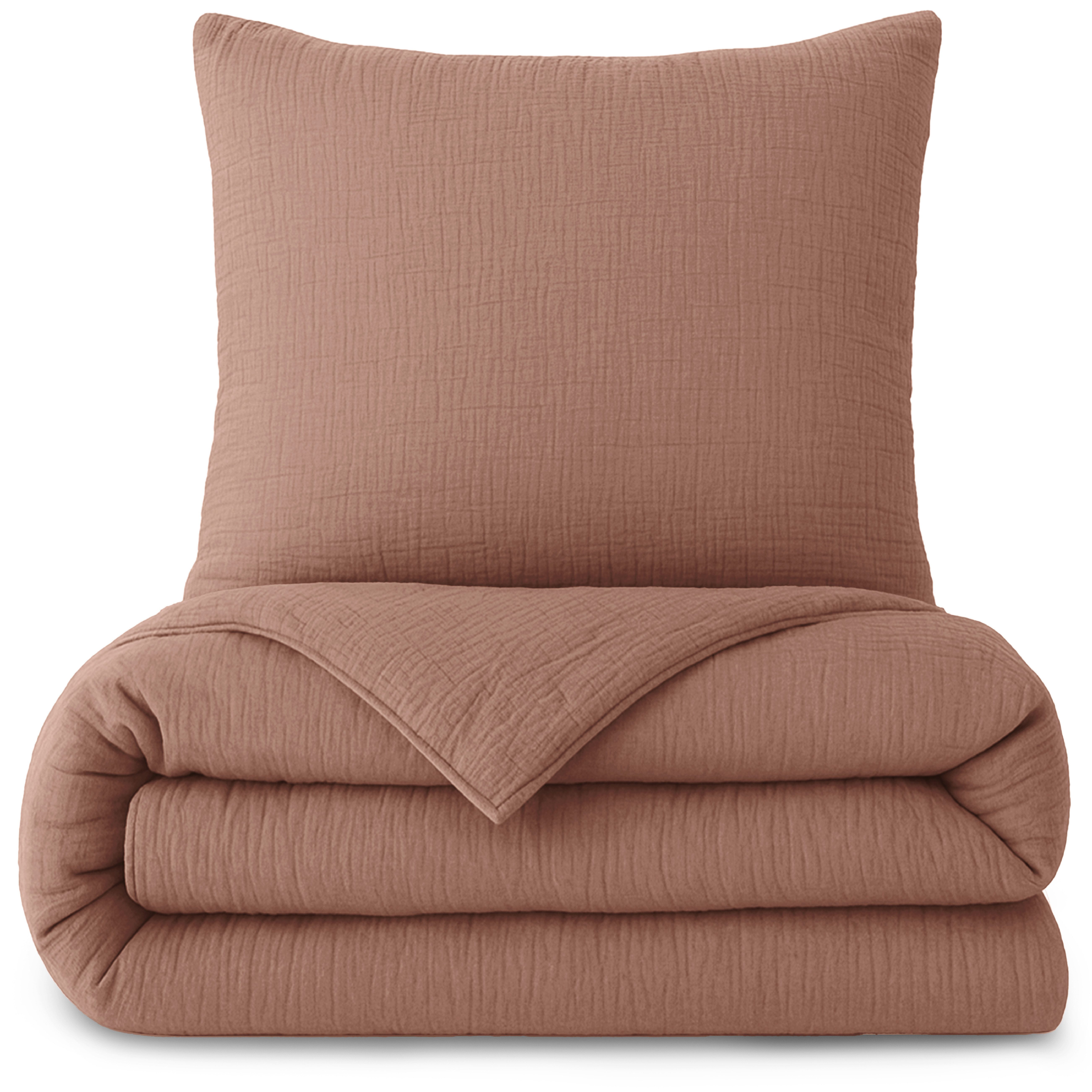 Laynenburg Bettwäsche Musselin aus 100% Baumwolle in 135x200 oder 155x220 cm, atmungsaktiv & bügelfrei – 2 lagig mit Reißverschluss & Haltebändern
